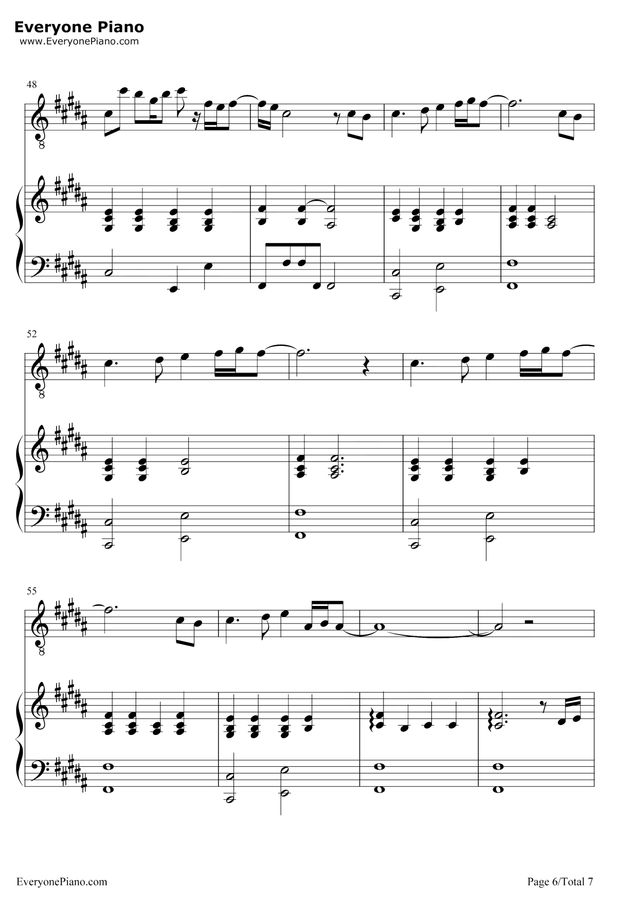 Let-You-Go钢琴谱6-华晨宇