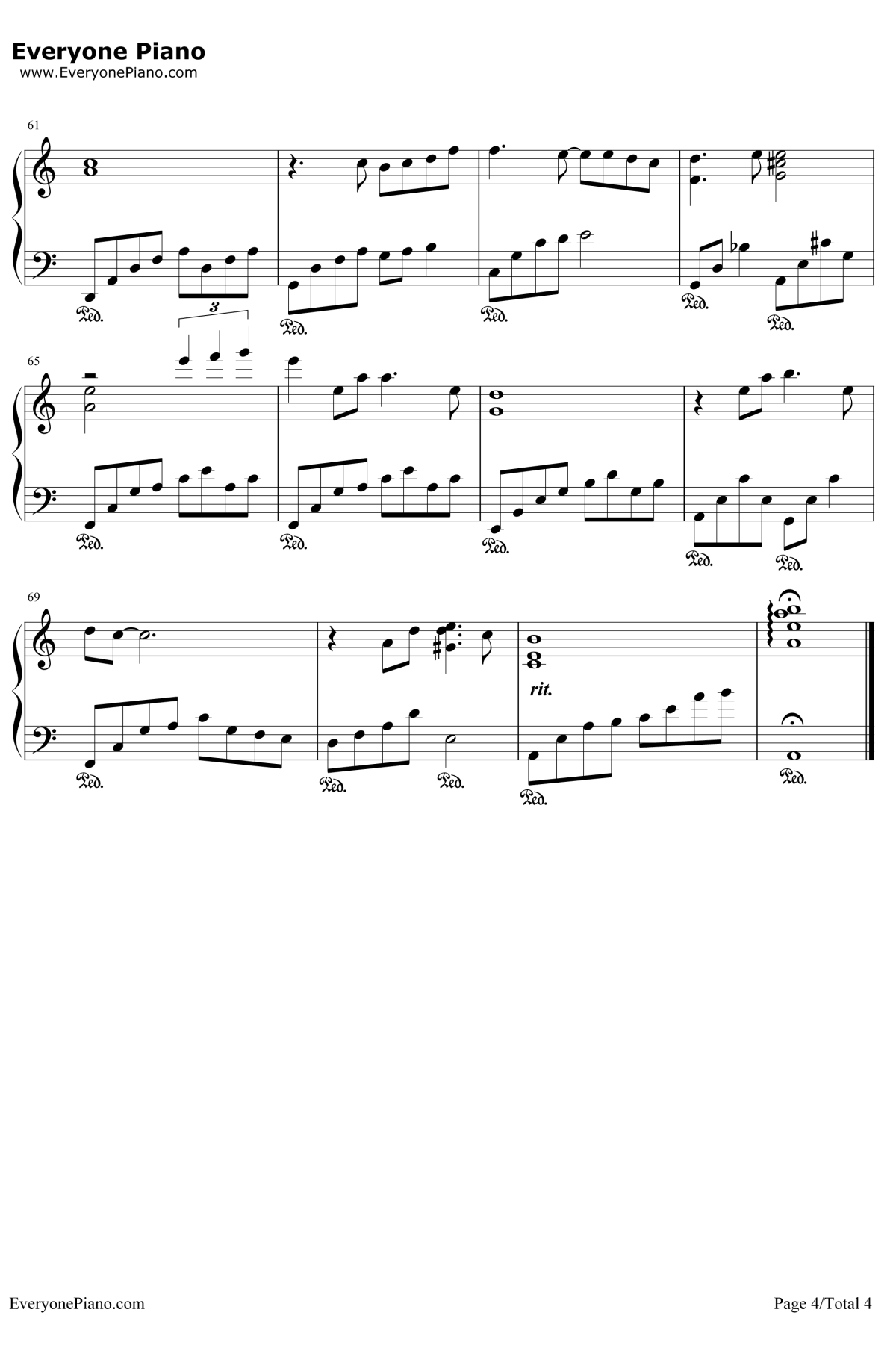 李香兰钢琴谱4-张学友