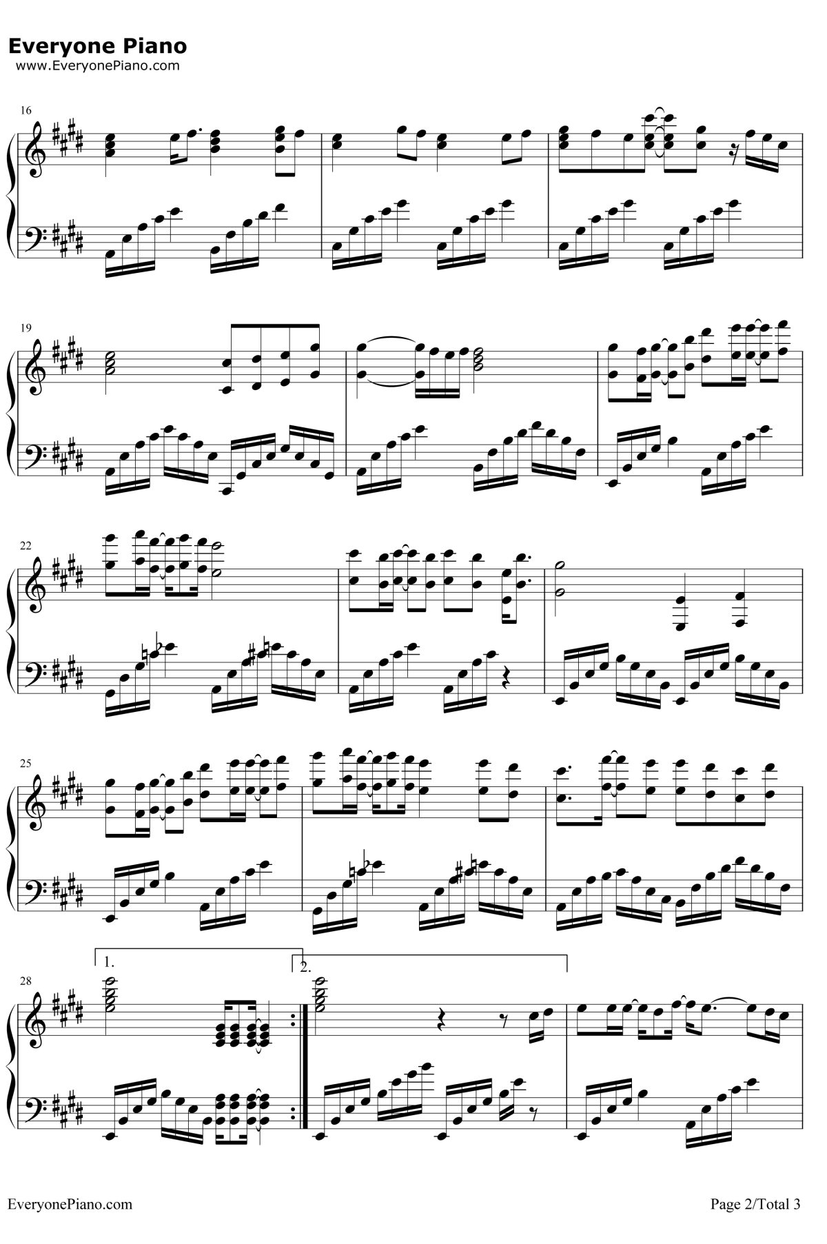 流星雨钢琴谱2-F4