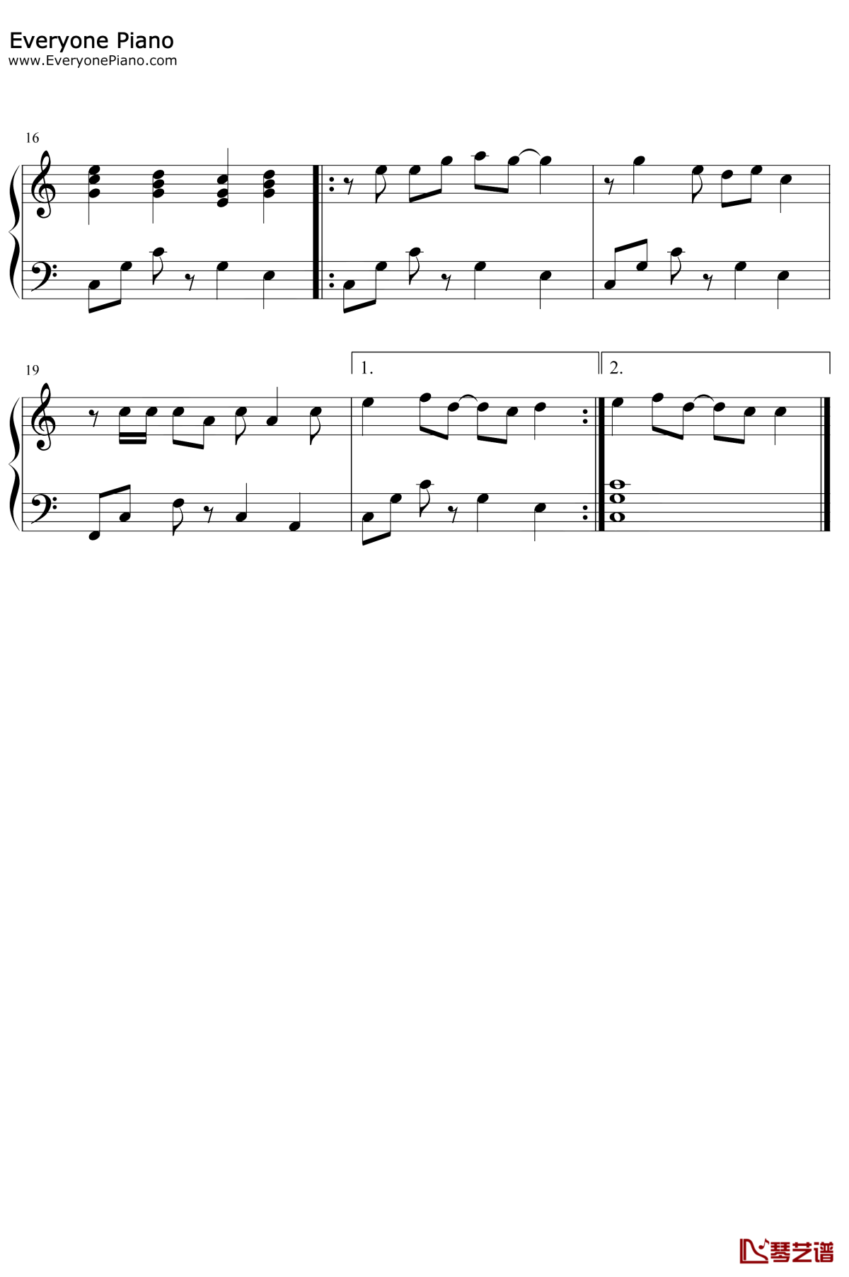 跟着感觉走钢琴谱2-苏芮