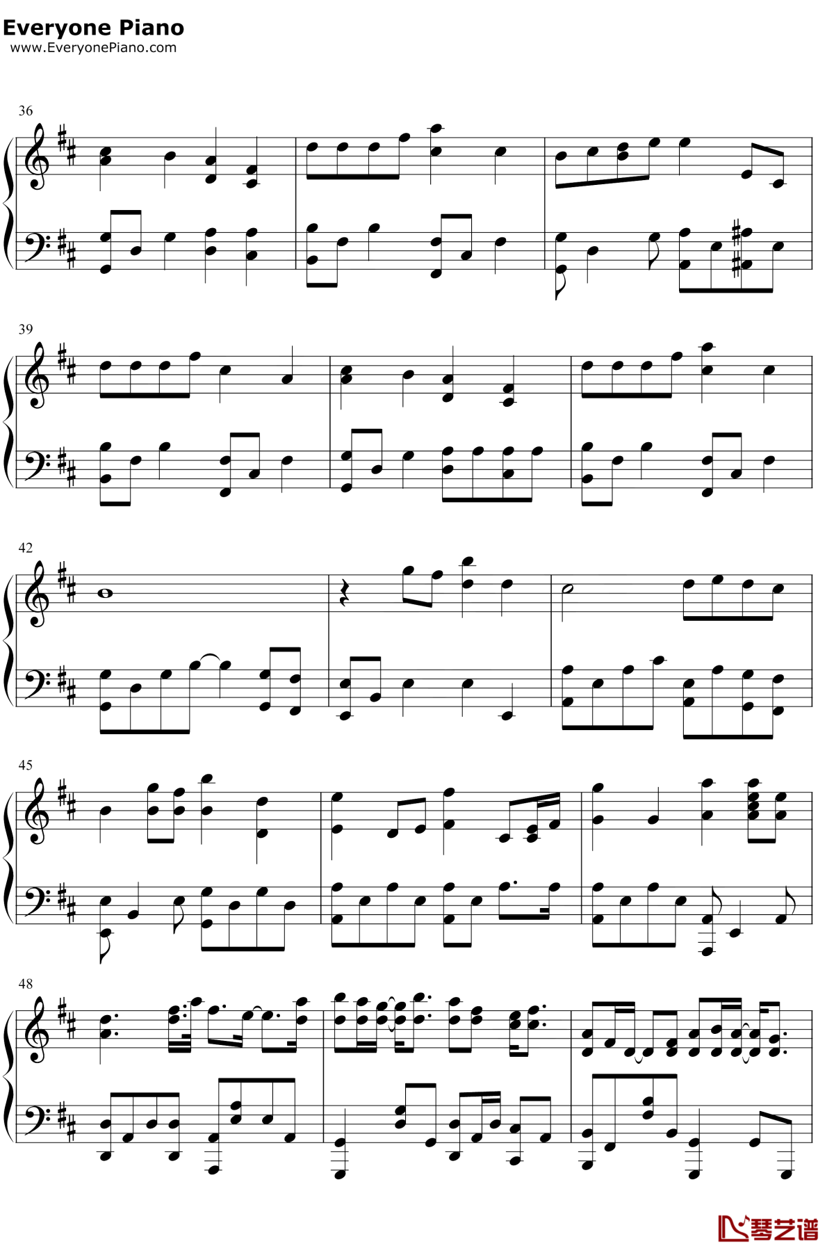 与火星的孩子对话钢琴谱3-华晨宇