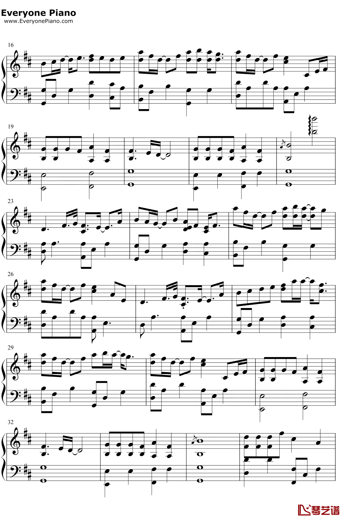 与火星的孩子对话钢琴谱2-华晨宇