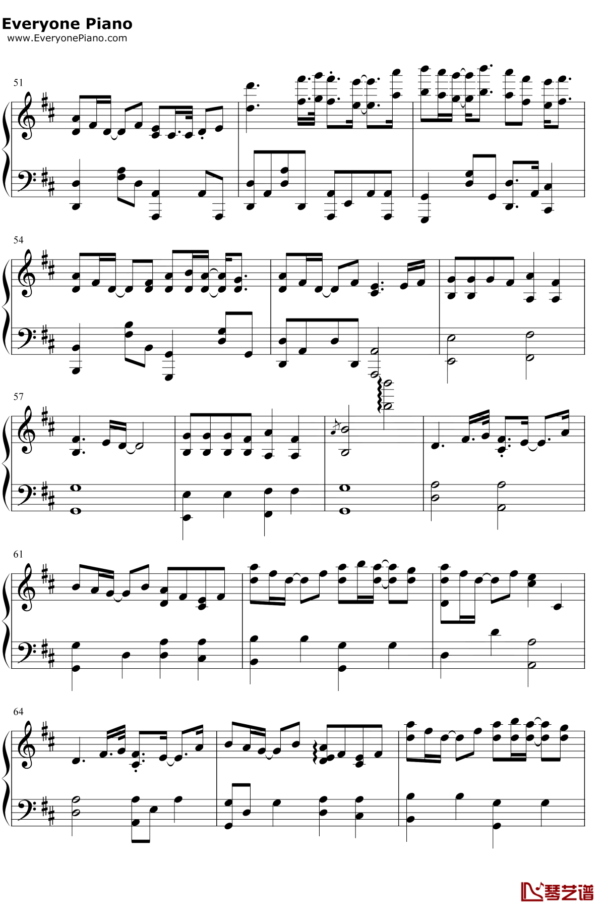 与火星的孩子对话钢琴谱4-华晨宇