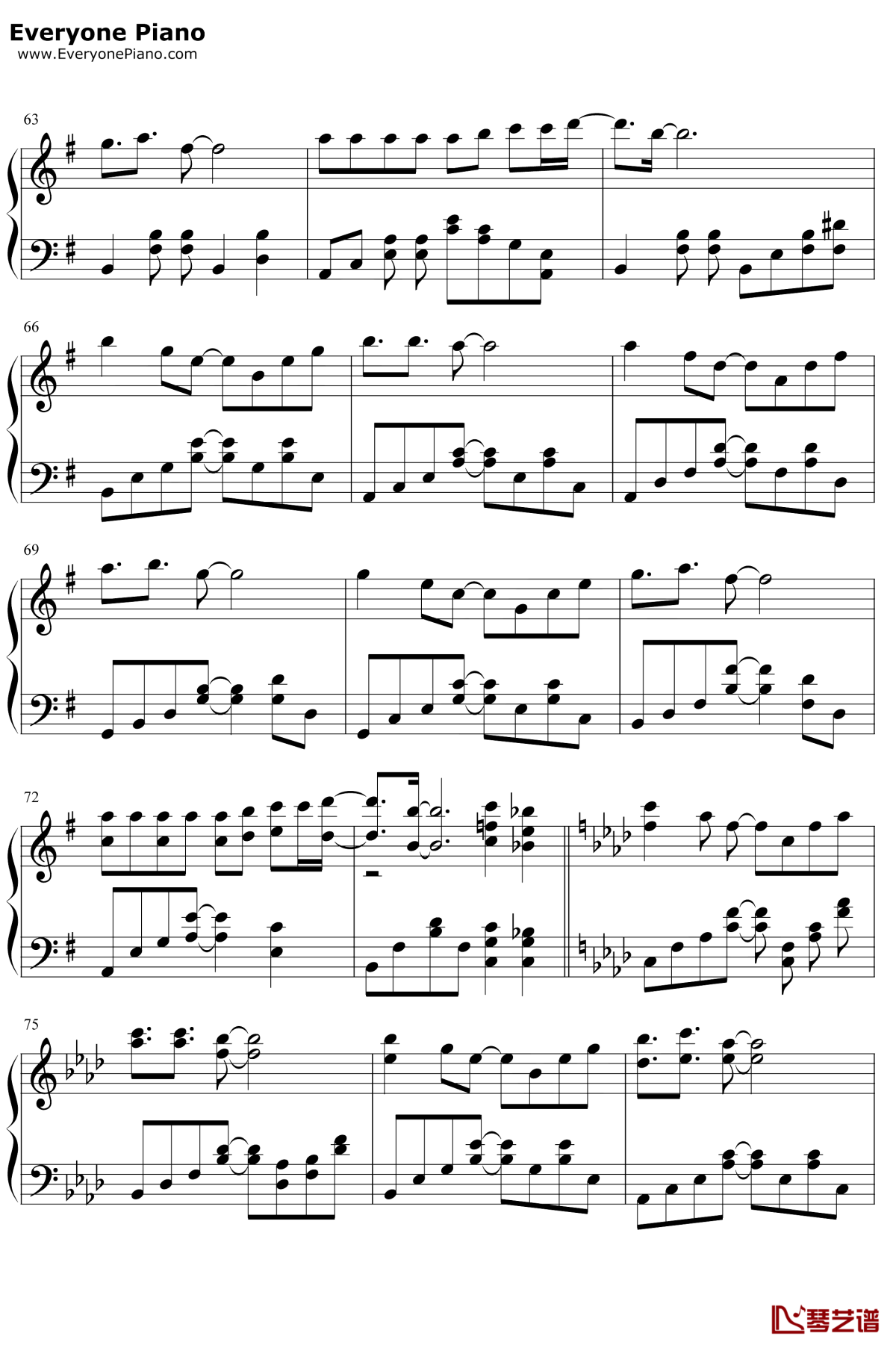 小可爱钢琴谱4-爱朵女孩