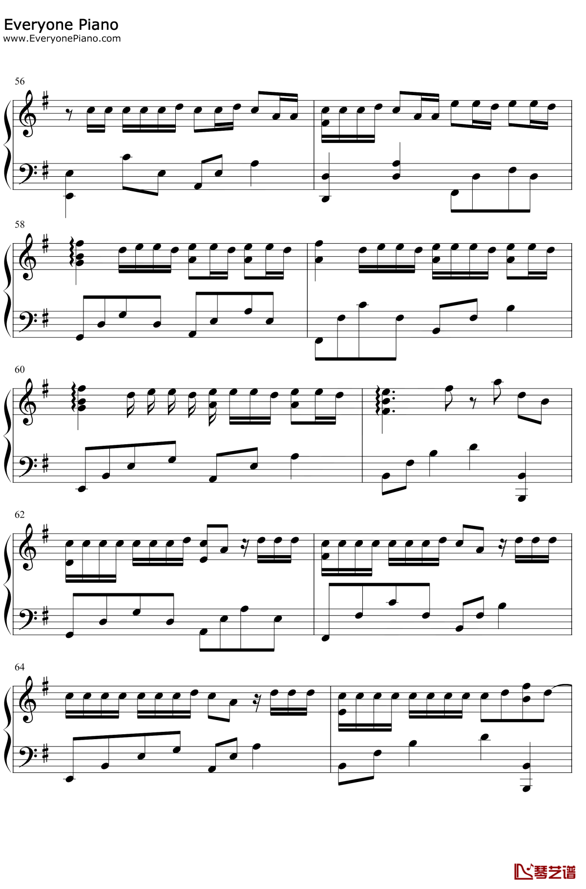 贰叁钢琴谱5-吴亦凡