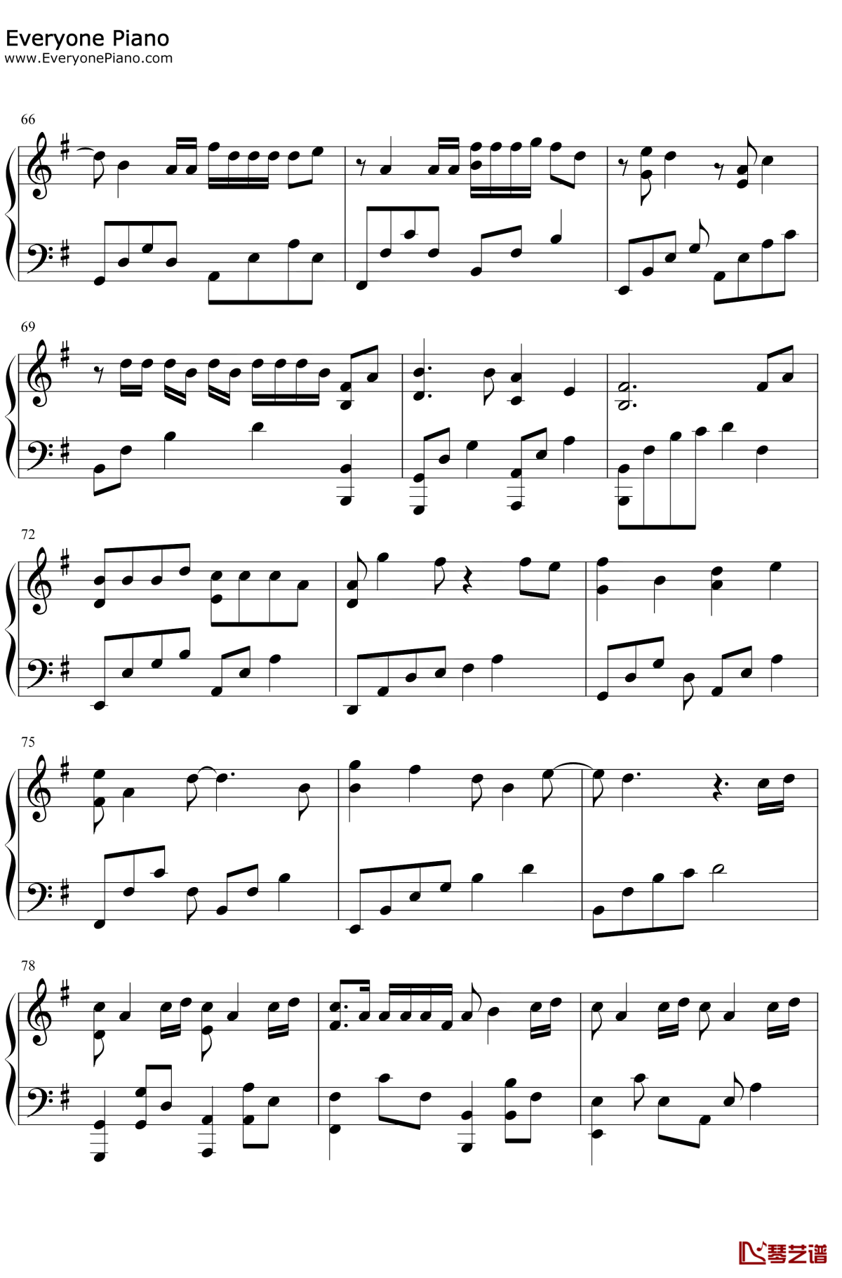 贰叁钢琴谱6-吴亦凡