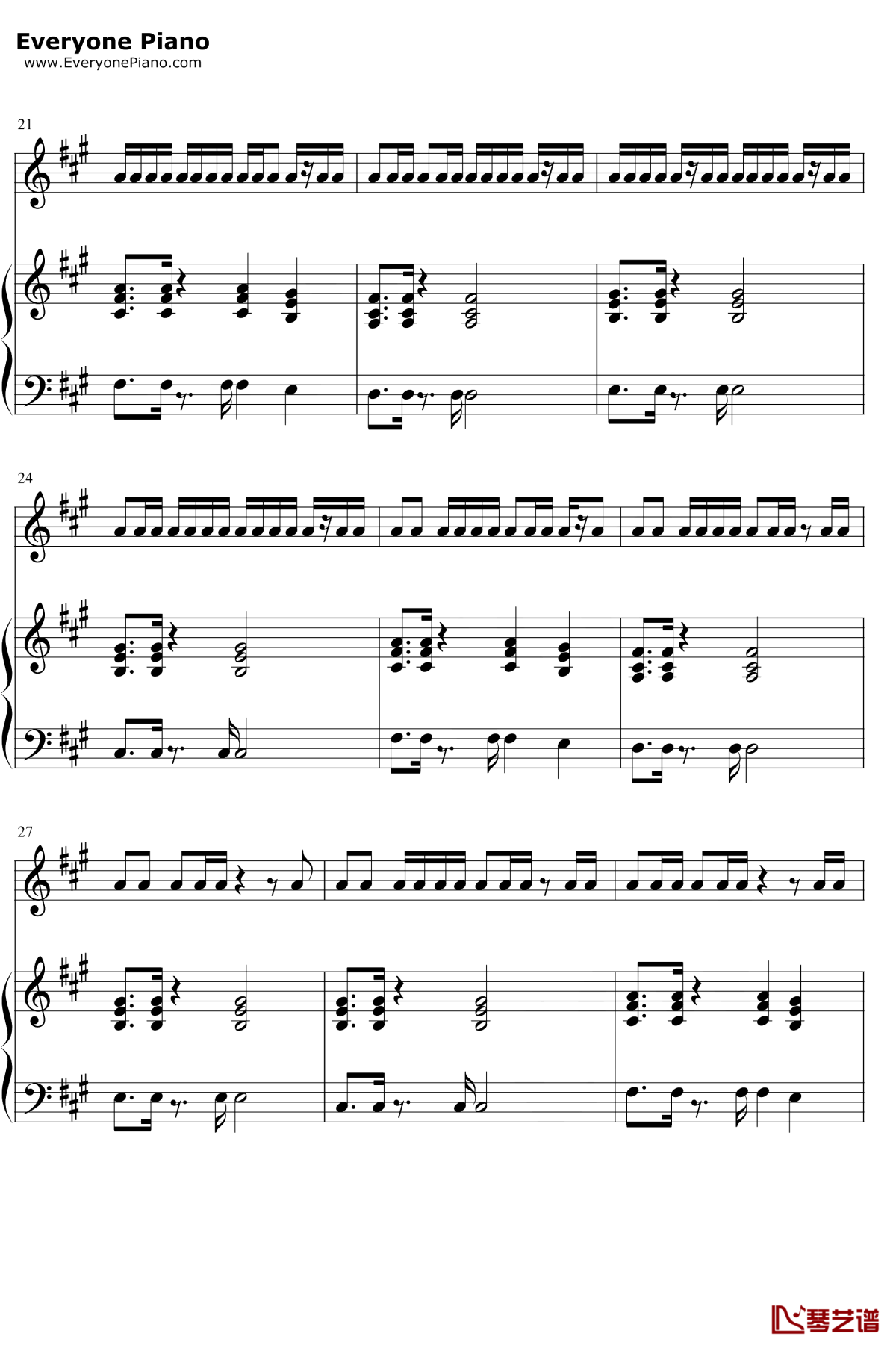 野狼Disco钢琴谱3-宝石Gem