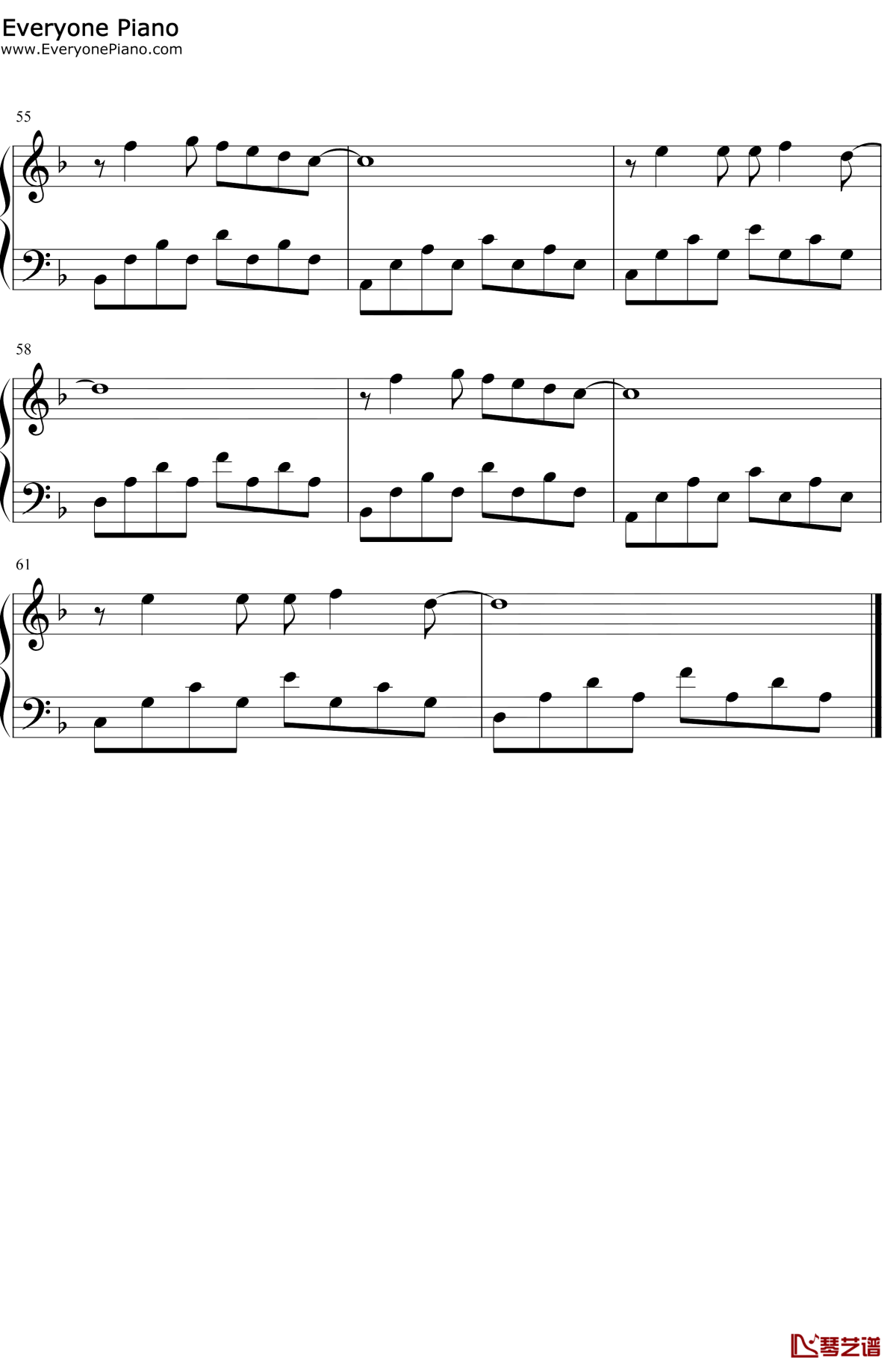 麻雀钢琴谱4-李荣浩