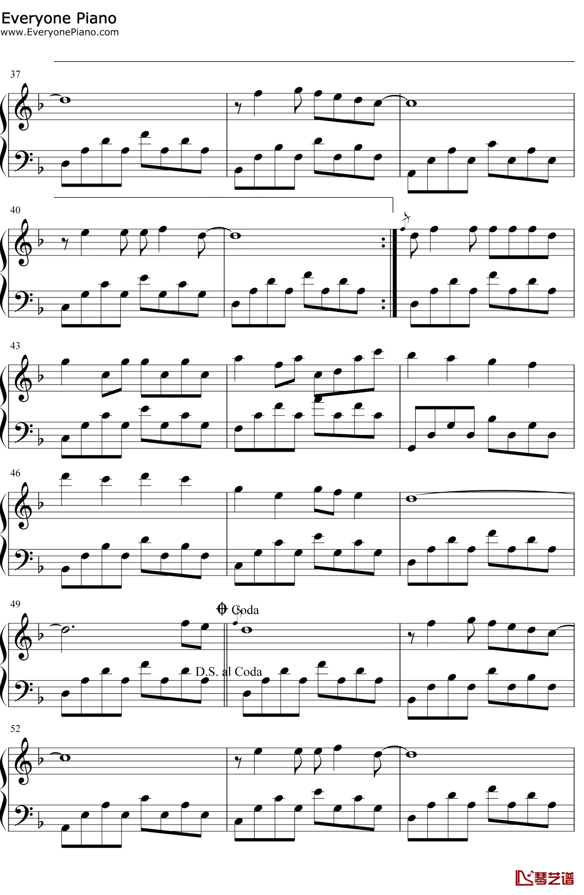 麻雀钢琴谱3-李荣浩