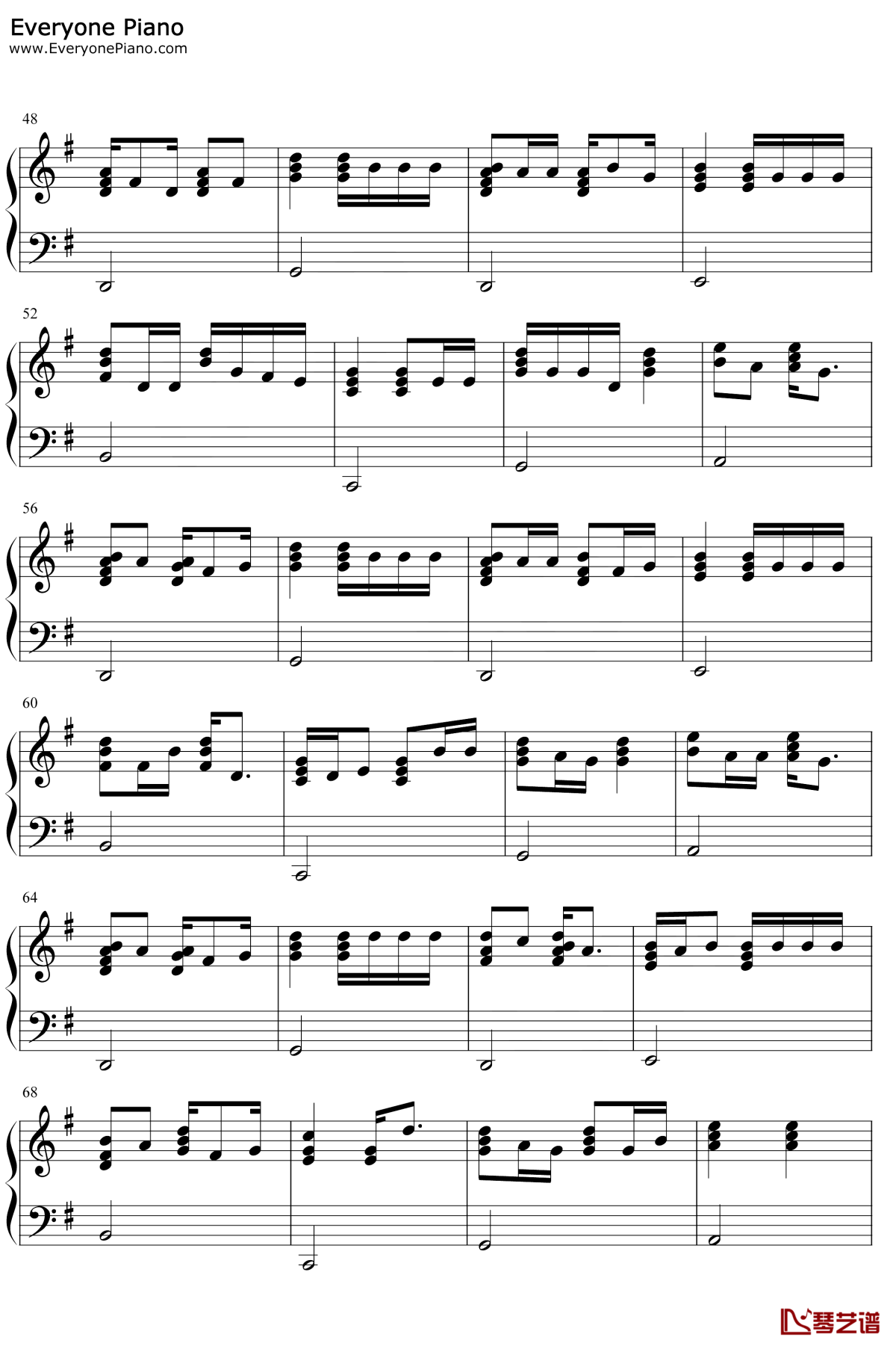 清新的小女孩钢琴谱3-思安贵