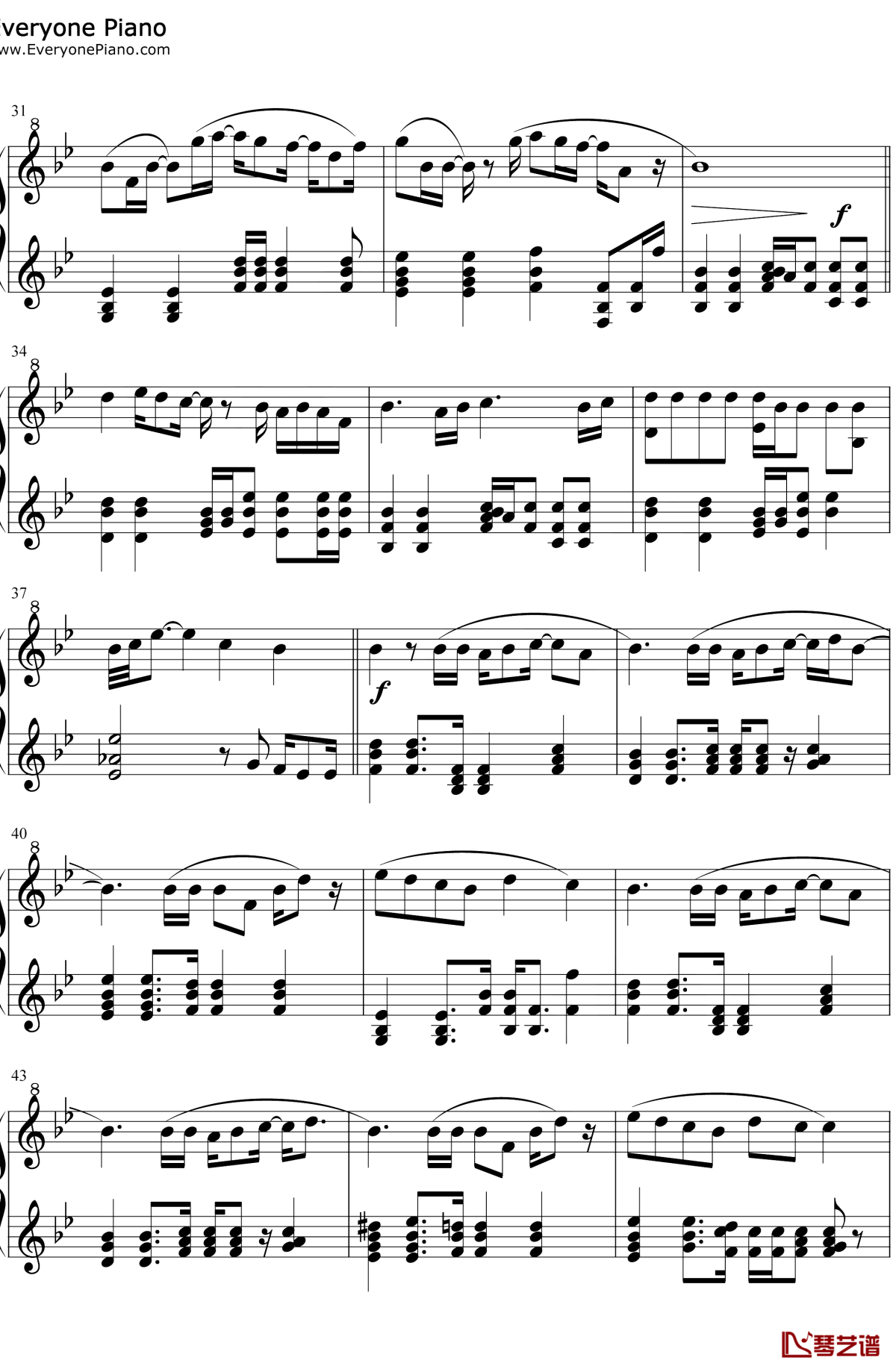 倔强钢琴谱3-五月天