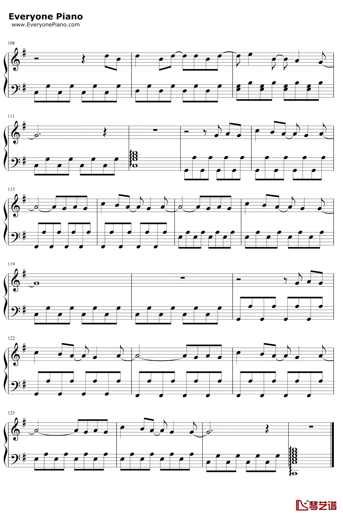 易碎的吻钢琴谱7-王源