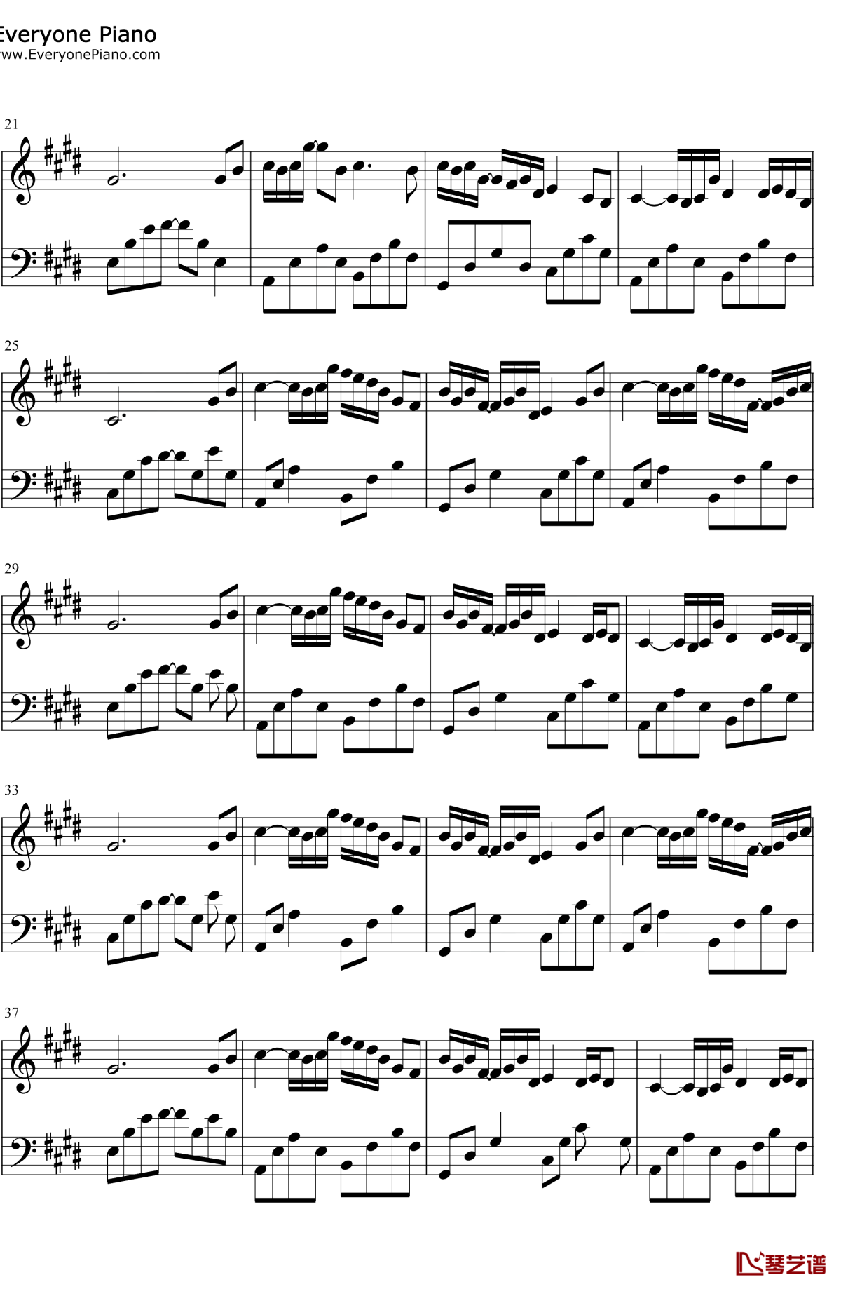 为霜钢琴谱2-羽肿