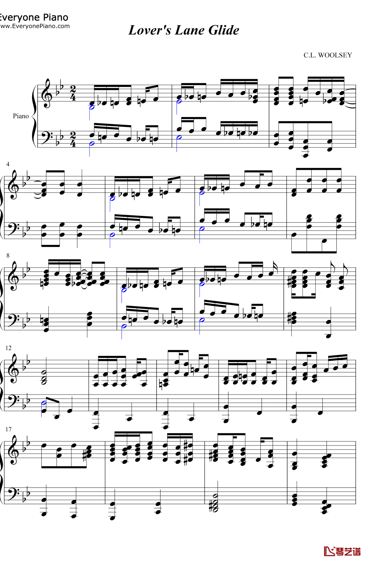 Lover's-Lane-Glide钢琴谱1-Calvin-Woolsey