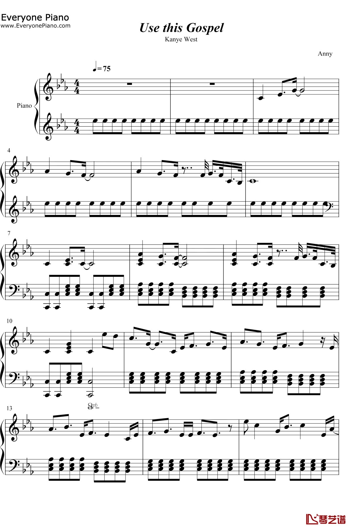 Use-This-Gospel钢琴谱1-Kanye-West