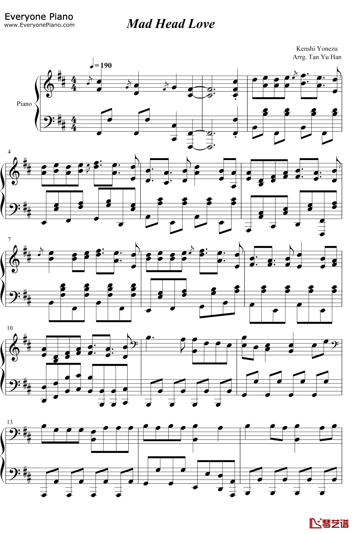 Mad-Head-Love钢琴谱1-米津玄师