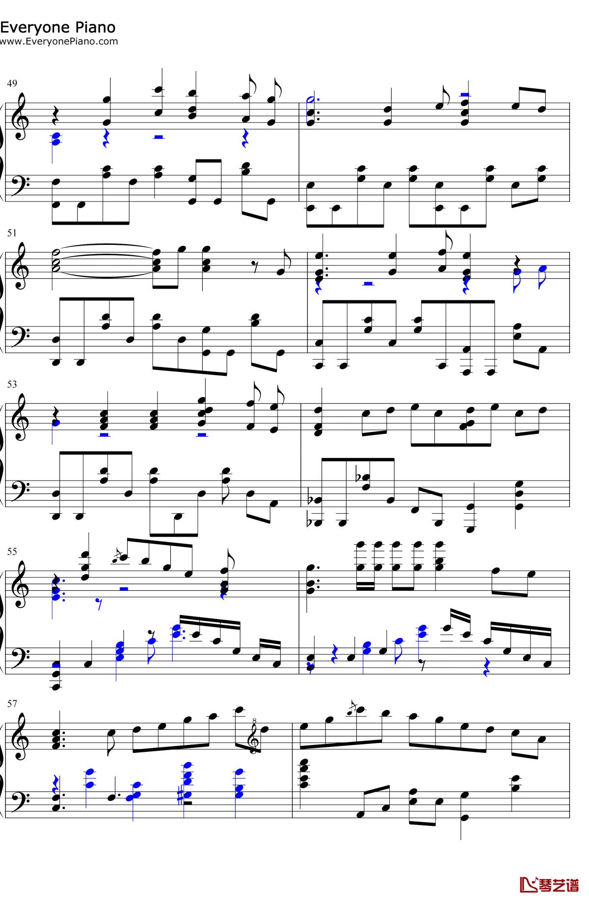 真っ白钢琴谱4-诸星堇