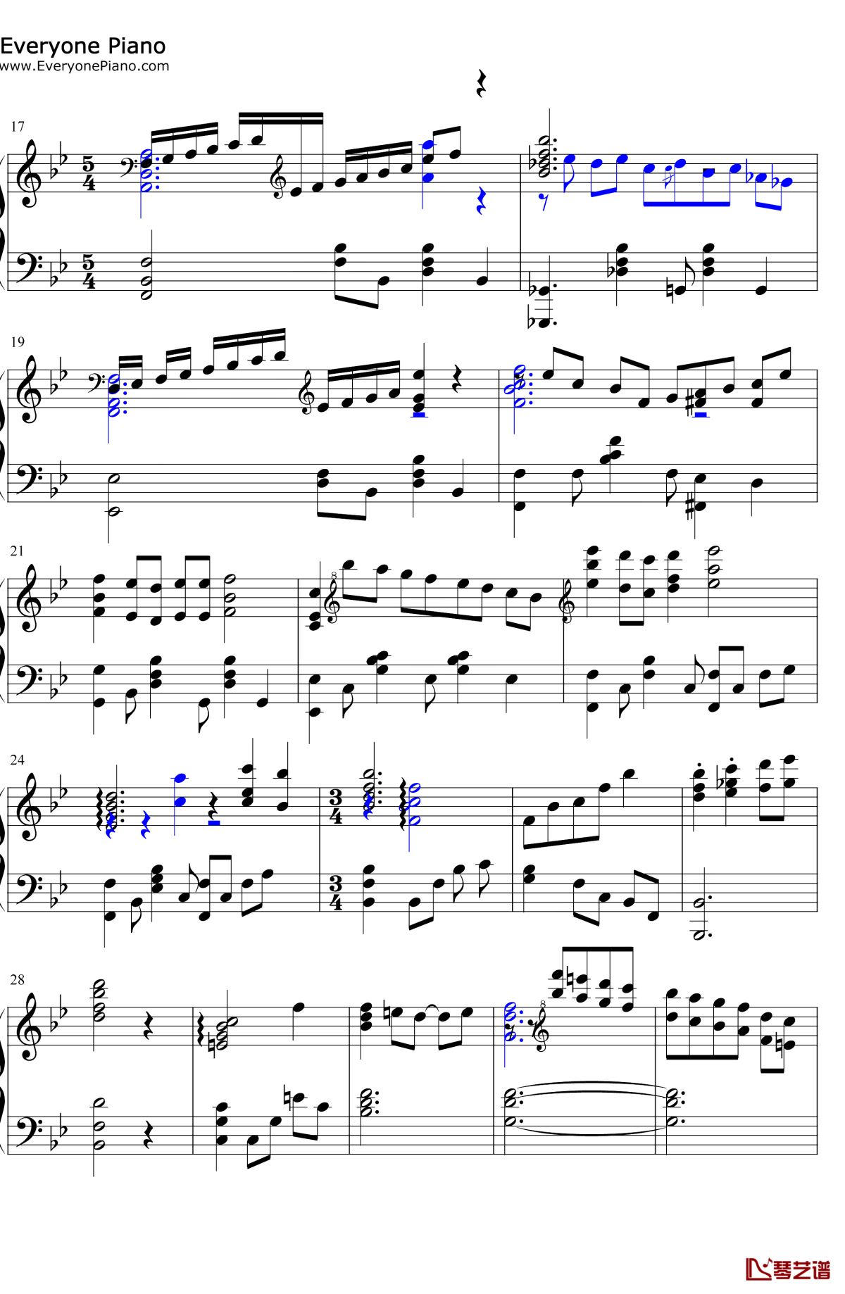 真っ白钢琴谱2-诸星堇