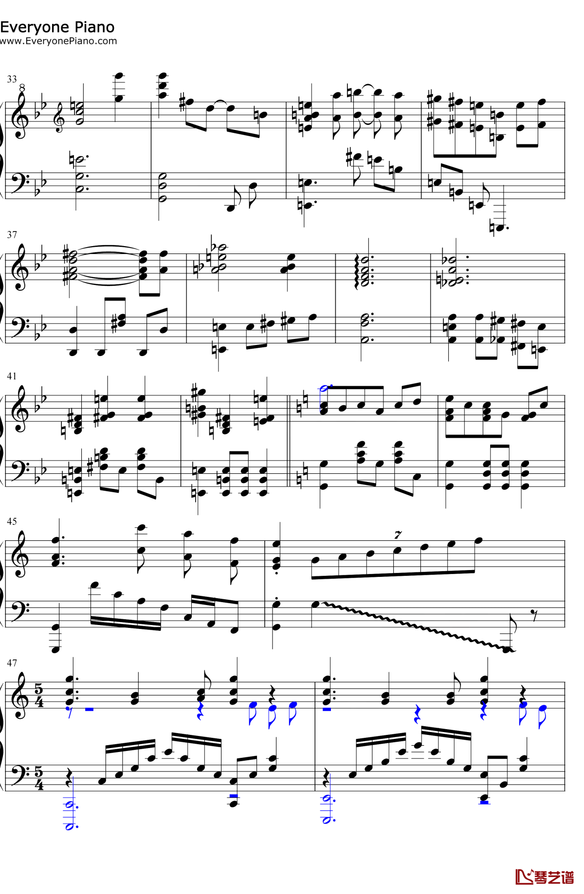 真っ白钢琴谱3-诸星堇