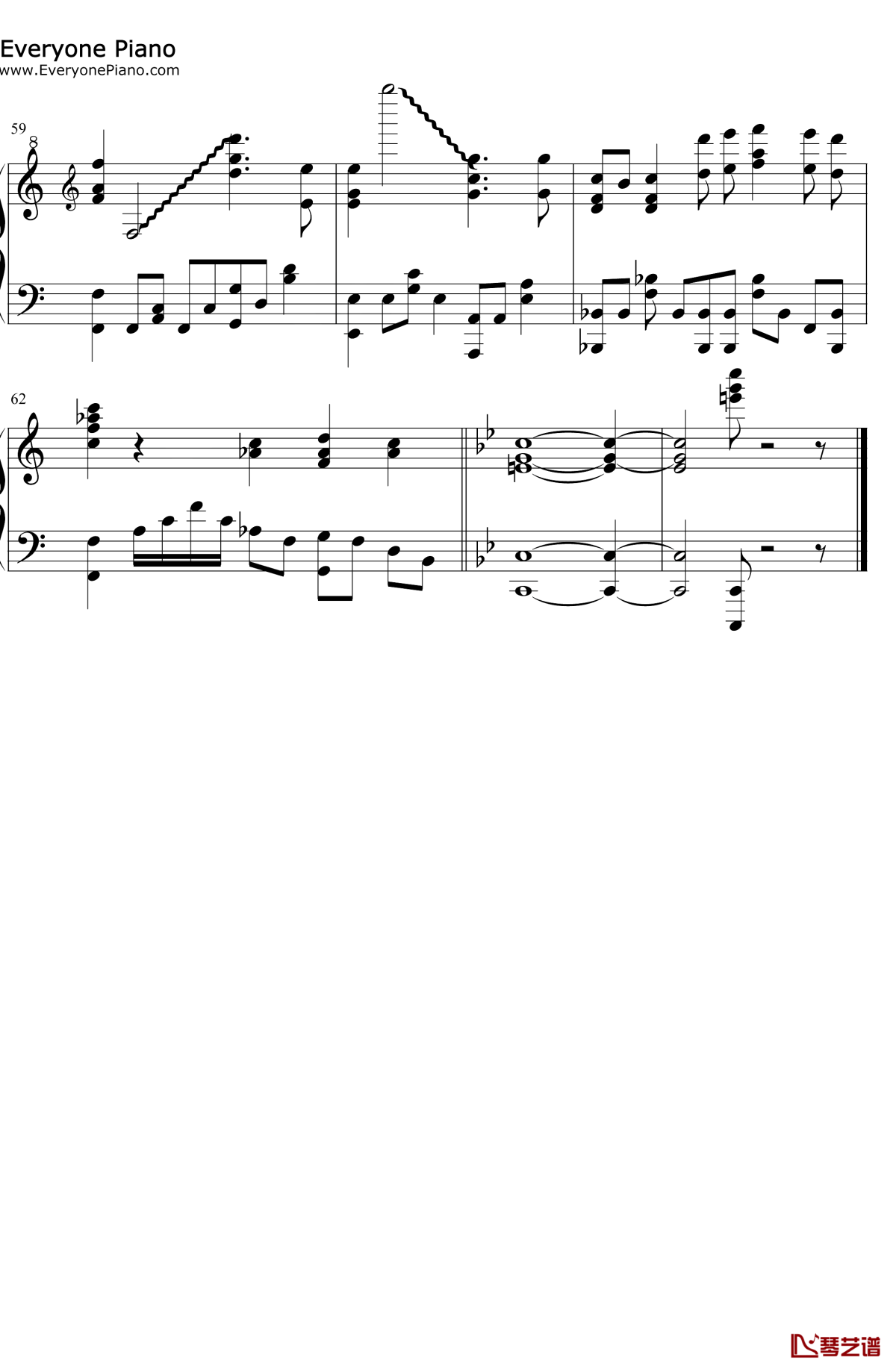 真っ白钢琴谱5-诸星堇