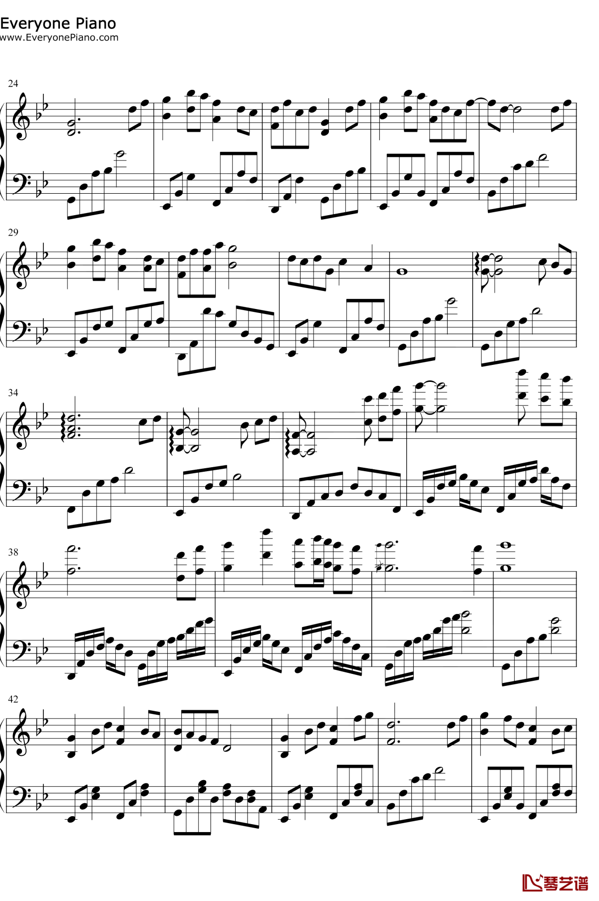 浮生辞钢琴谱2-银临