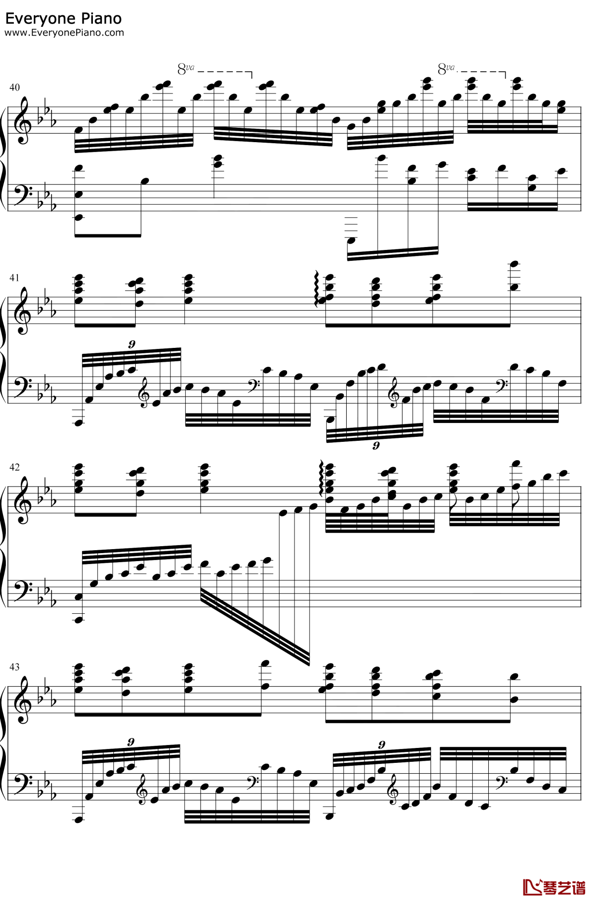 千秋钢琴谱5-陈品伶