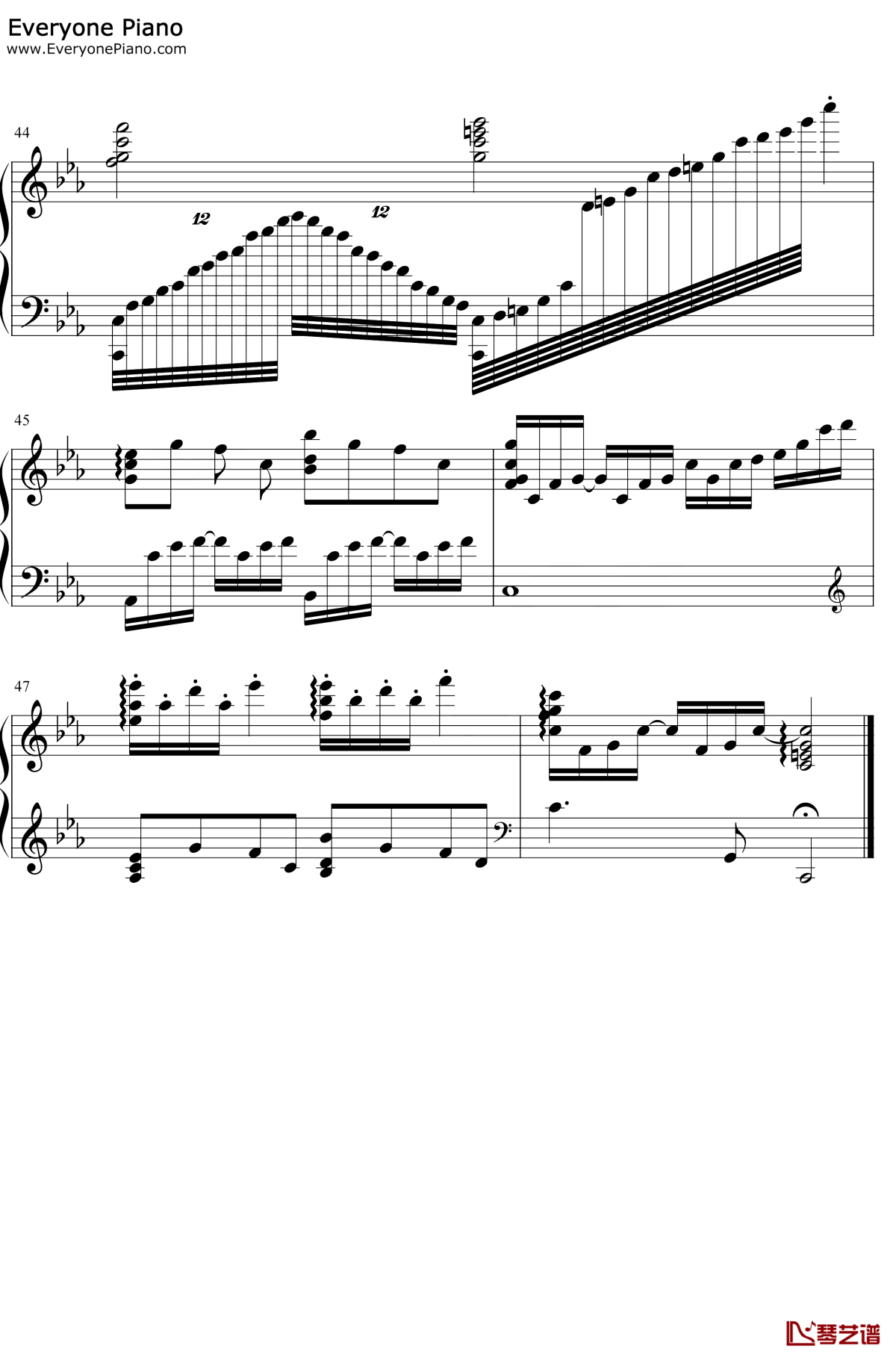 千秋钢琴谱6-陈品伶