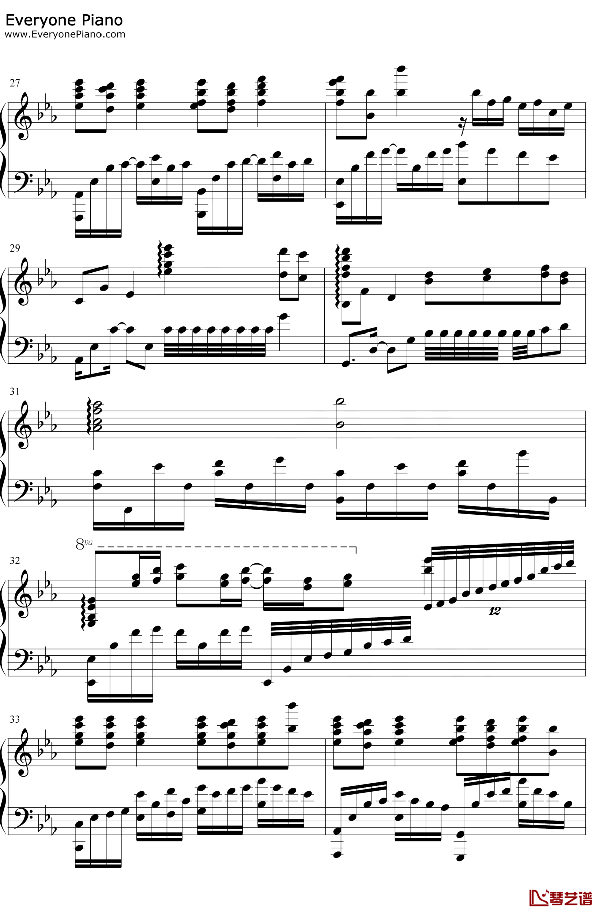 千秋钢琴谱3-陈品伶