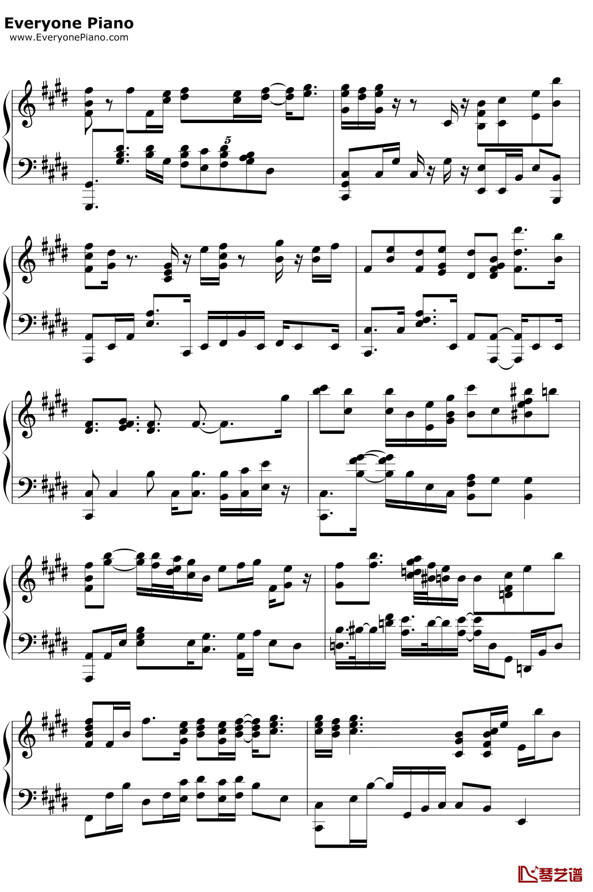 年轮钢琴谱6-杨丞琳