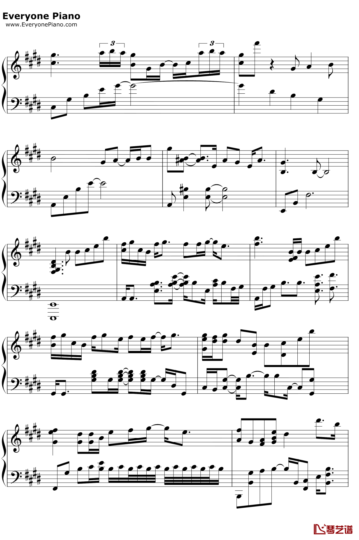 年轮钢琴谱2-杨丞琳