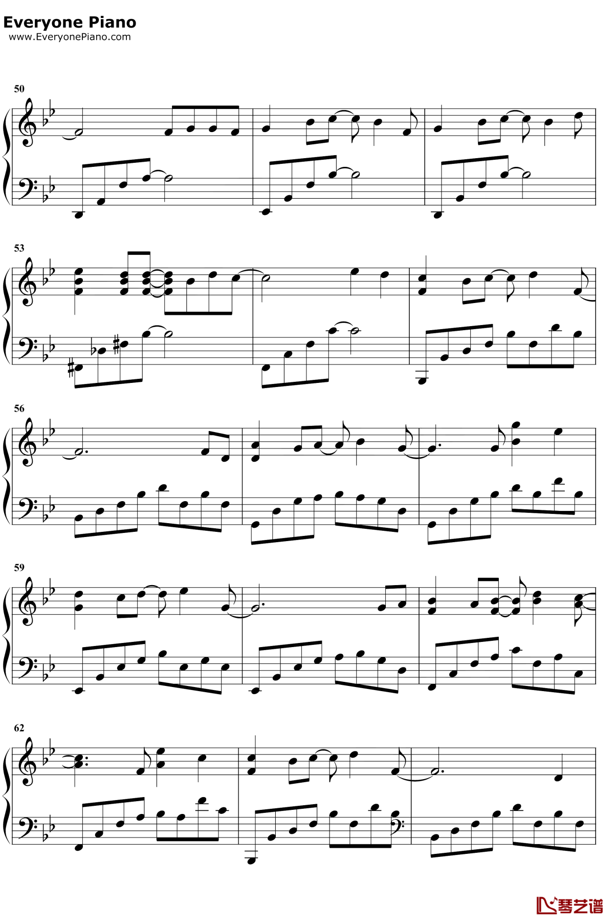 几个你钢琴谱4-薛之谦