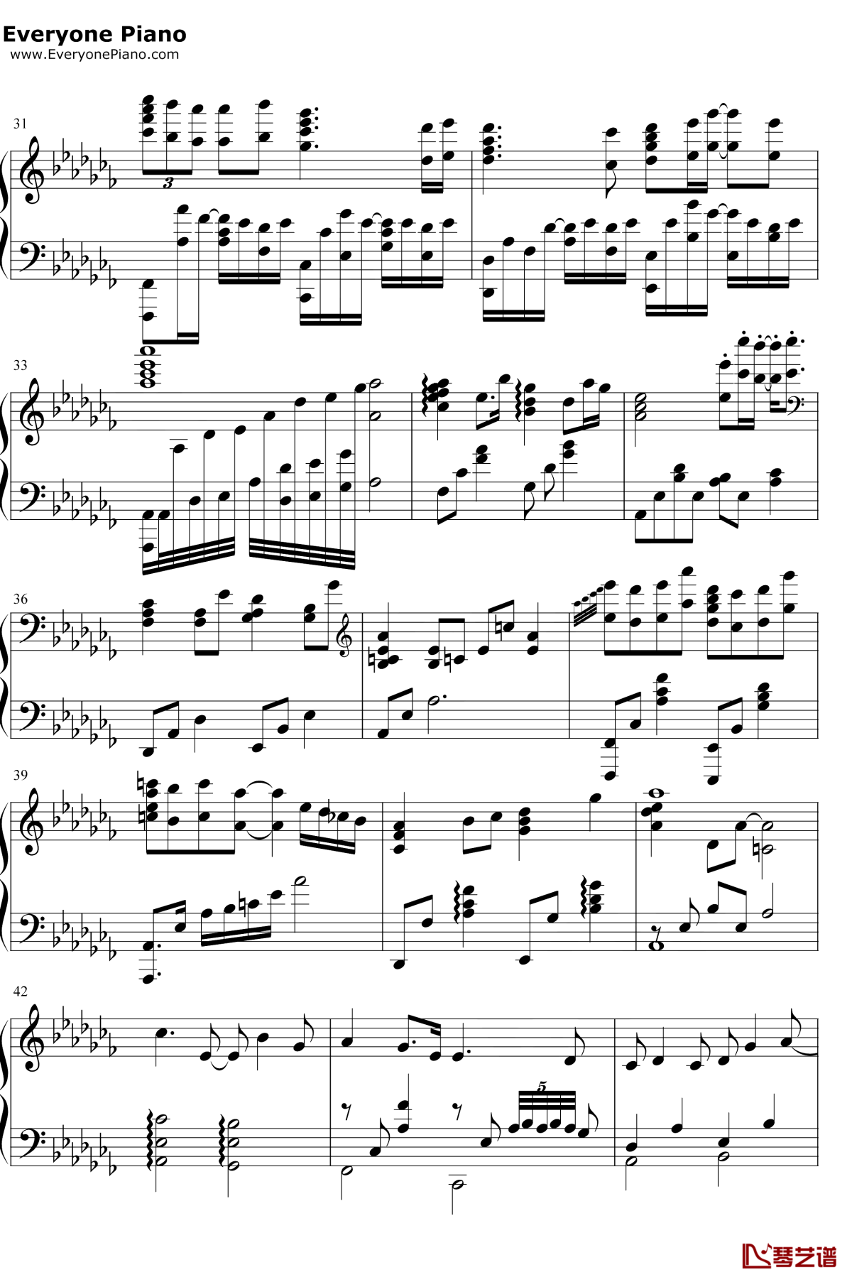 醉梦前尘钢琴谱4-林志炫