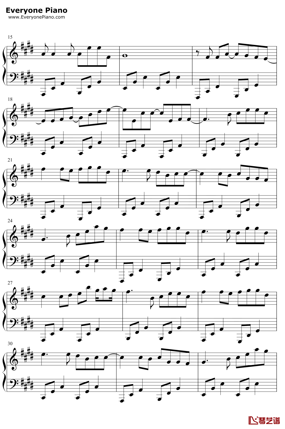 那女孩对我说钢琴谱2-黄义达