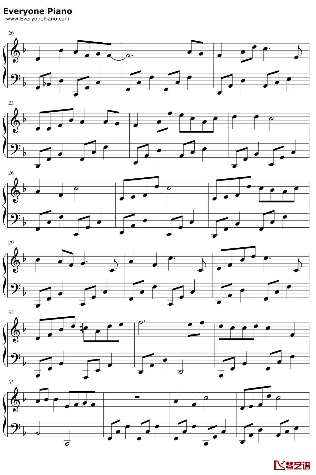 17岁钢琴谱2-刘德华