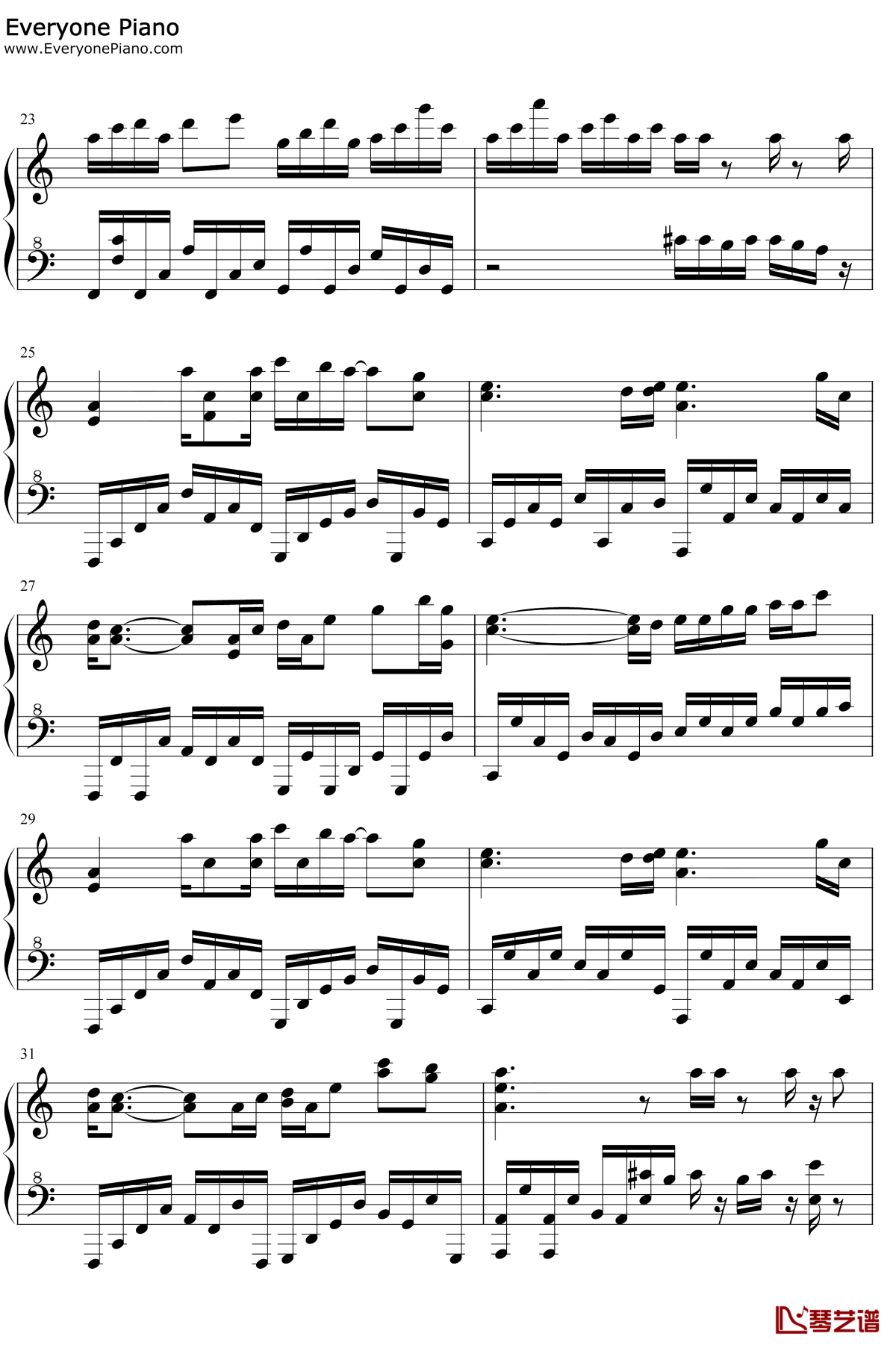 春念钢琴谱3-夏小舟