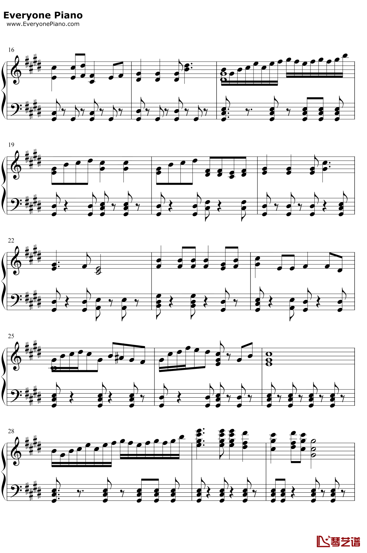 好日子钢琴谱2-宋祖英