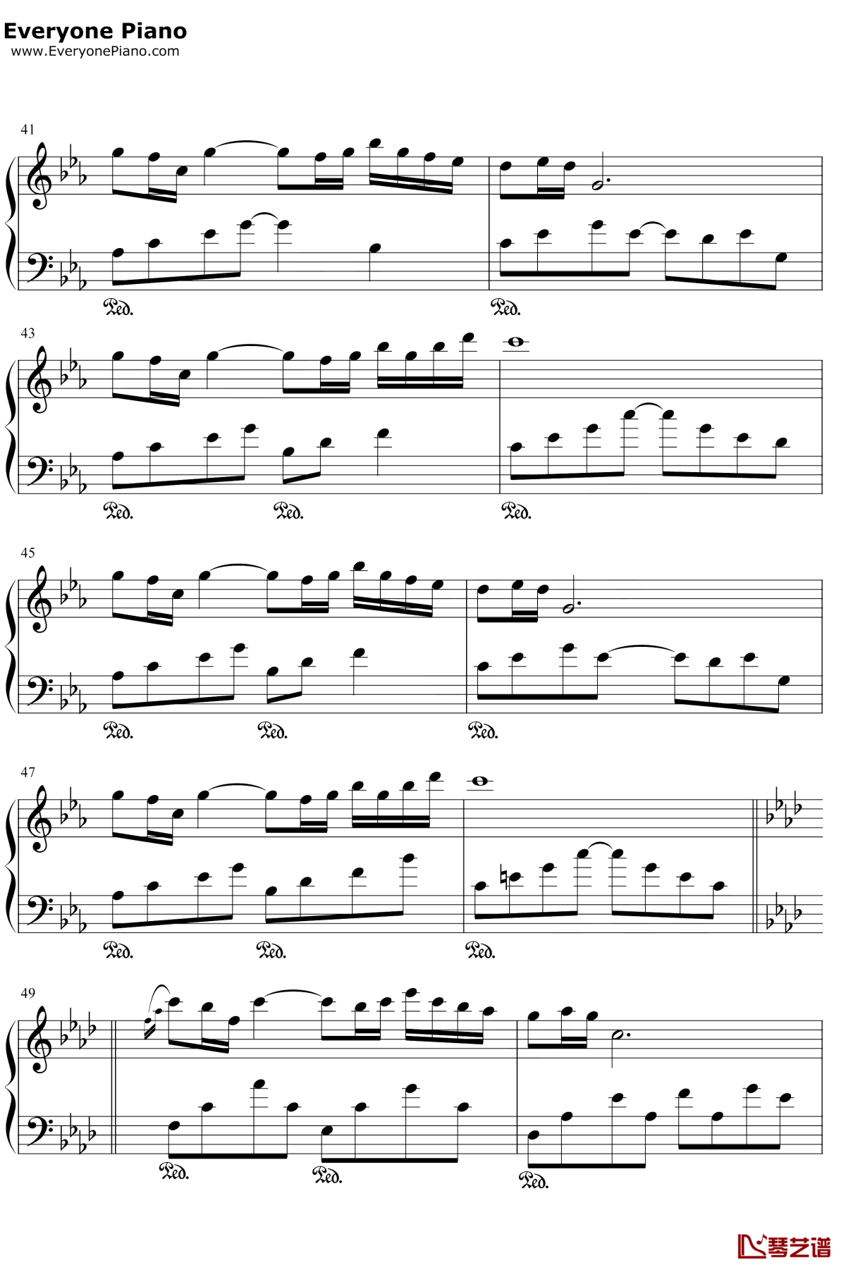 繁华的寂静钢琴谱5-文武贝