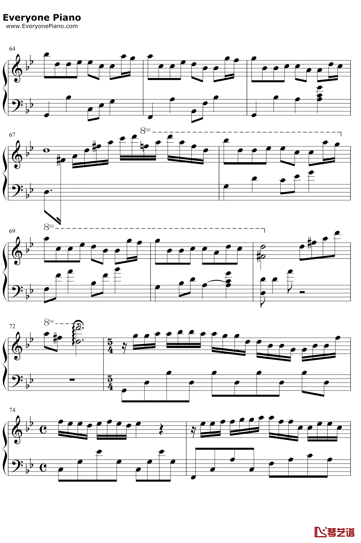 梦中的婚礼钢琴谱7-理查德克莱德曼