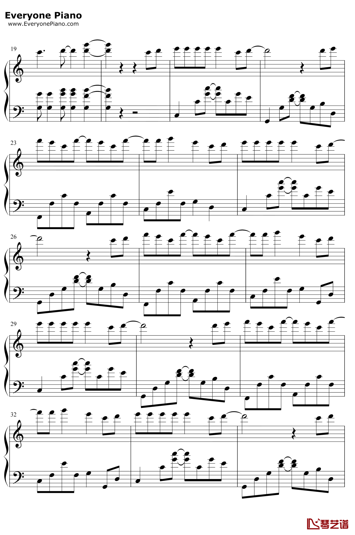 我的朋友钢琴谱2-TFBOYS