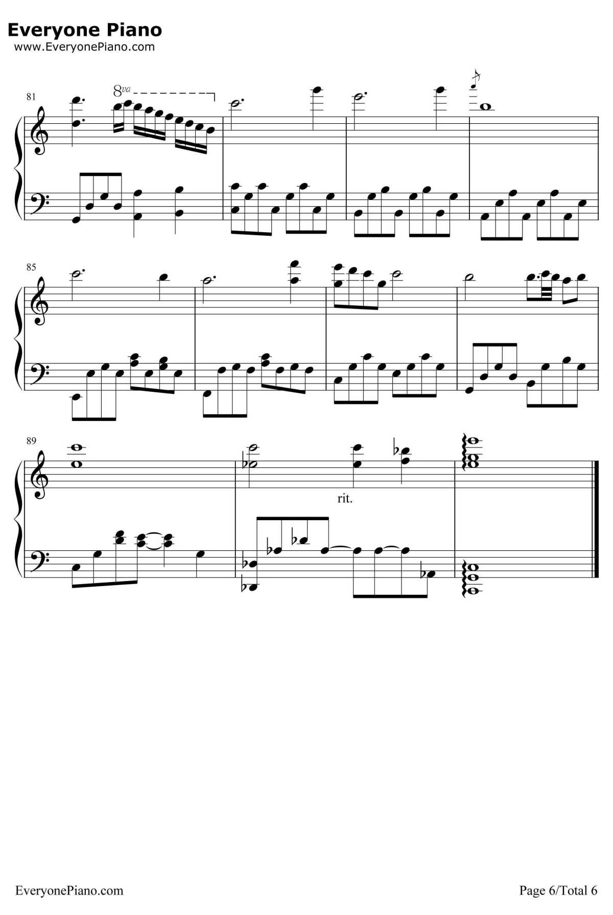 那些花儿钢琴谱6-朴树