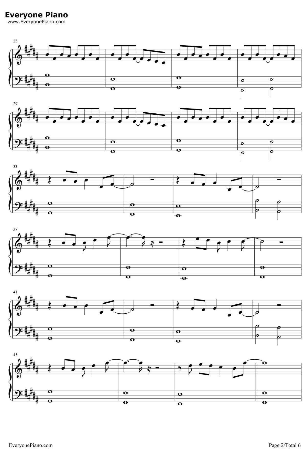 加油AMIGO钢琴谱2-TFBOYS