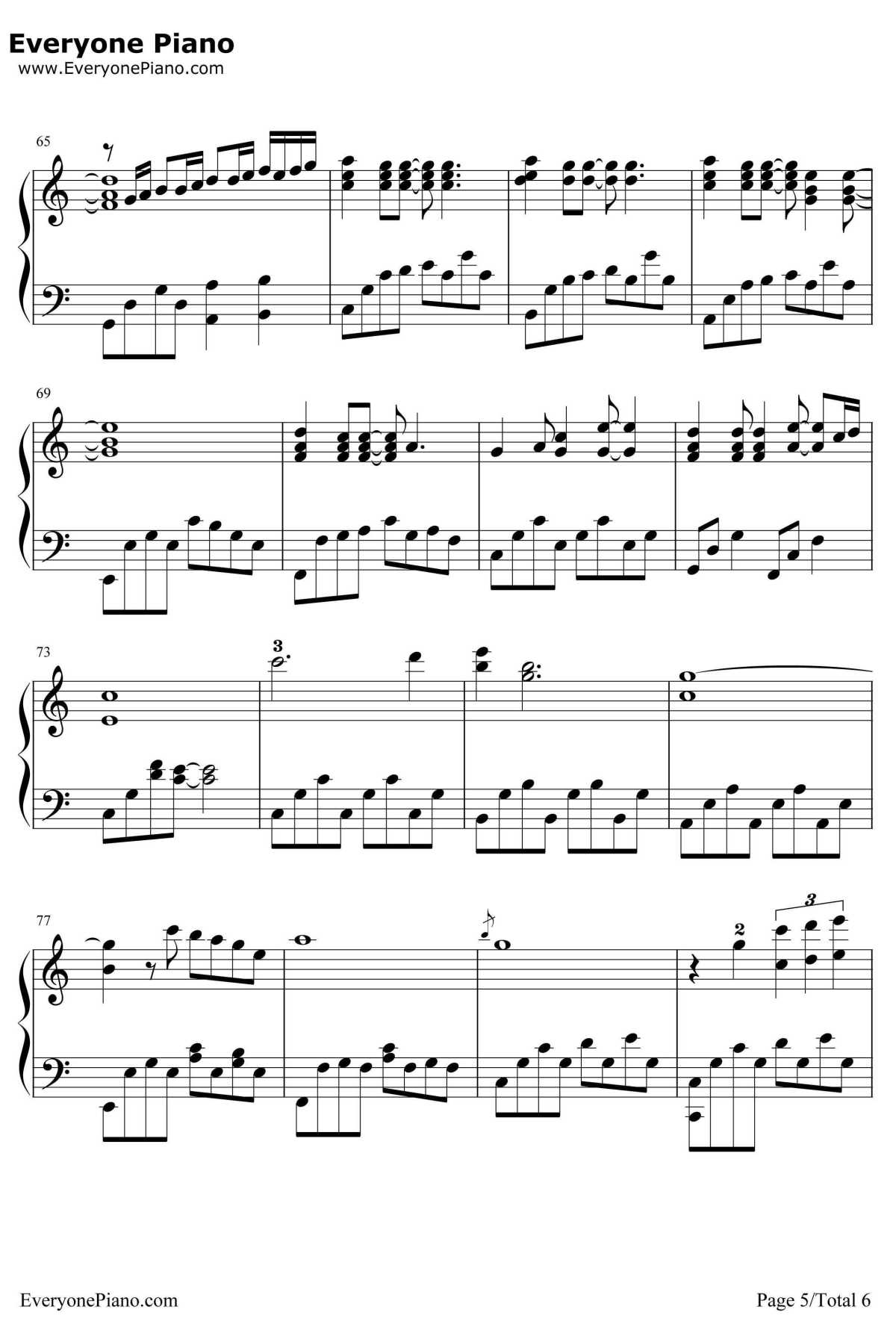 那些花儿钢琴谱5-朴树