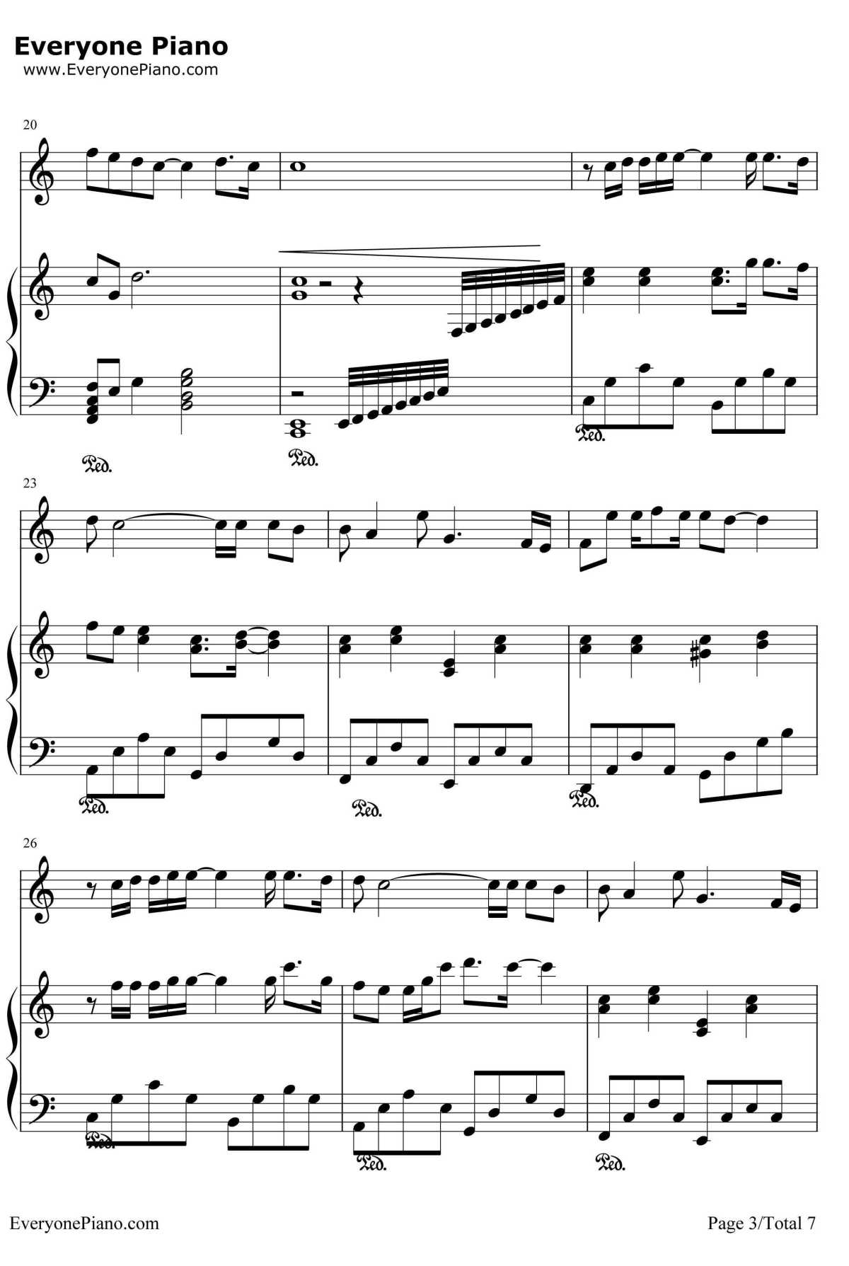 当你钢琴谱3-林俊杰