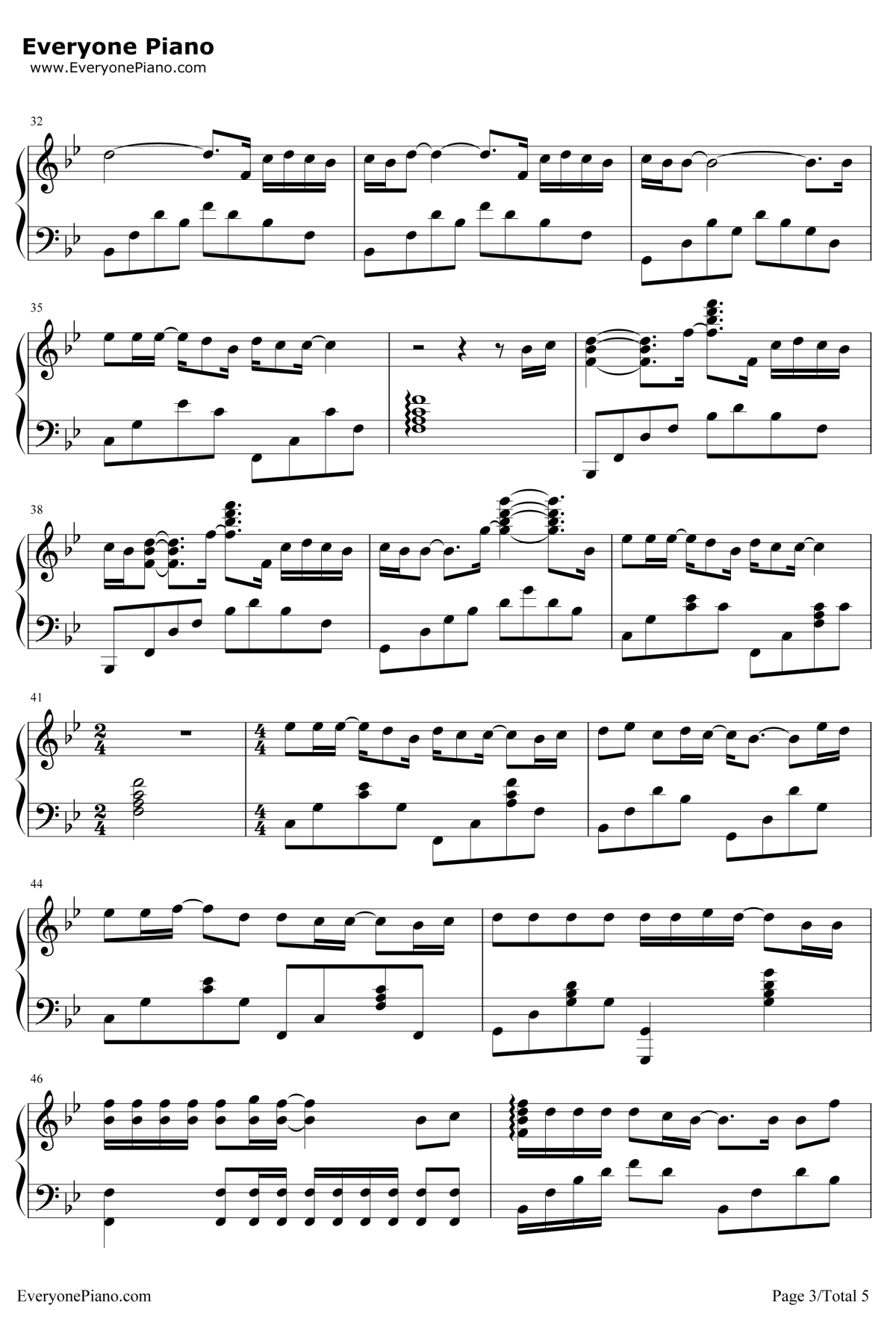 不浪漫罪名钢琴谱3-王杰