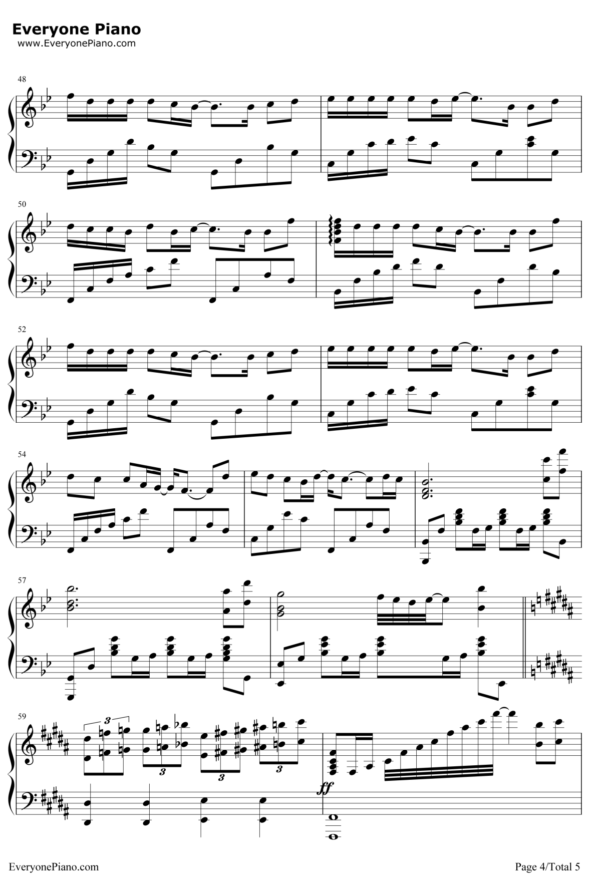 不浪漫罪名钢琴谱4-王杰