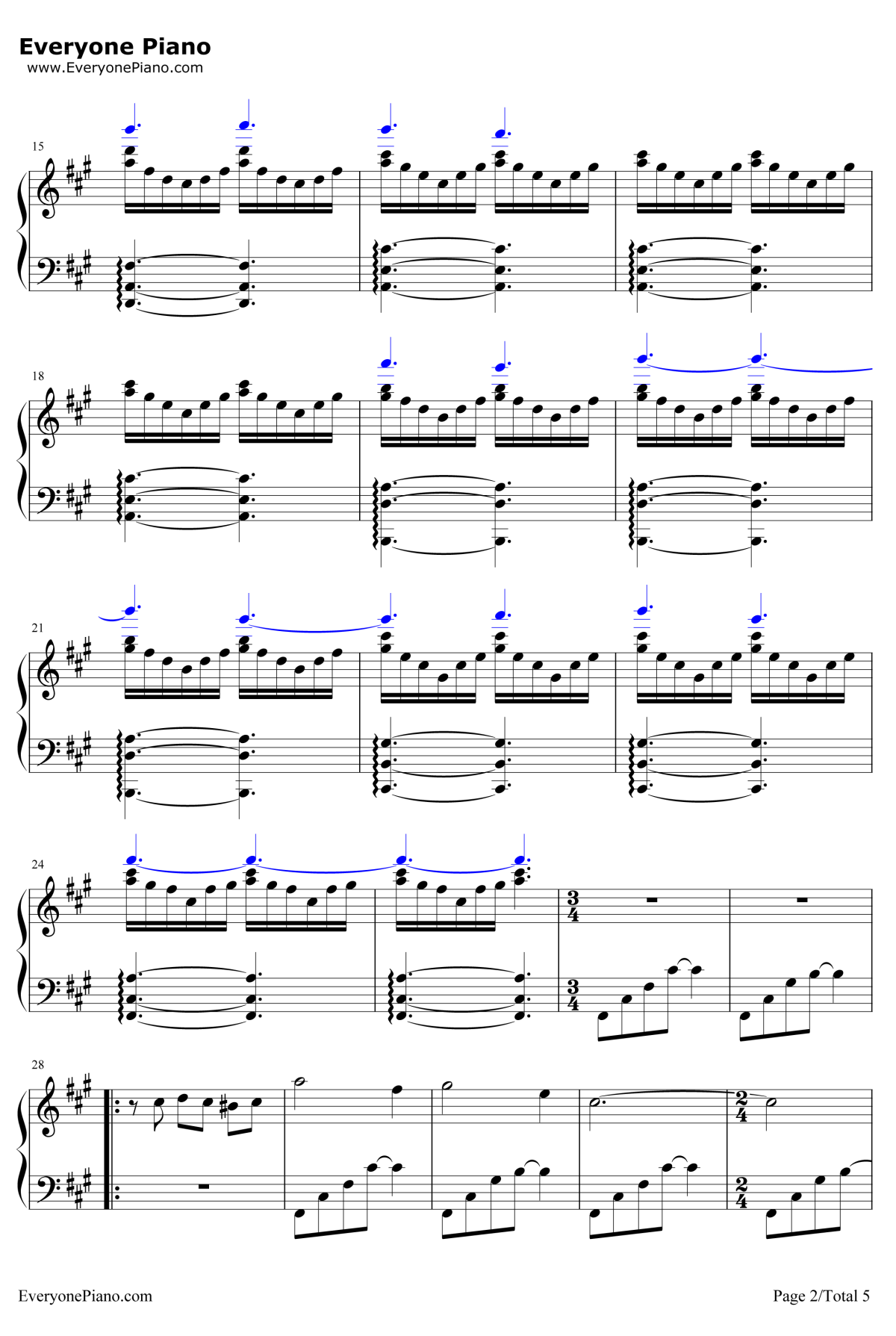 天下无双钢琴谱2-张靓颖