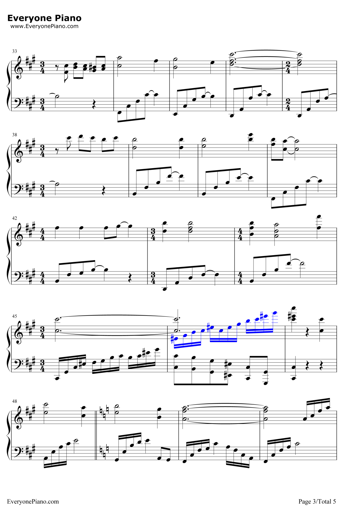 天下无双钢琴谱3-张靓颖