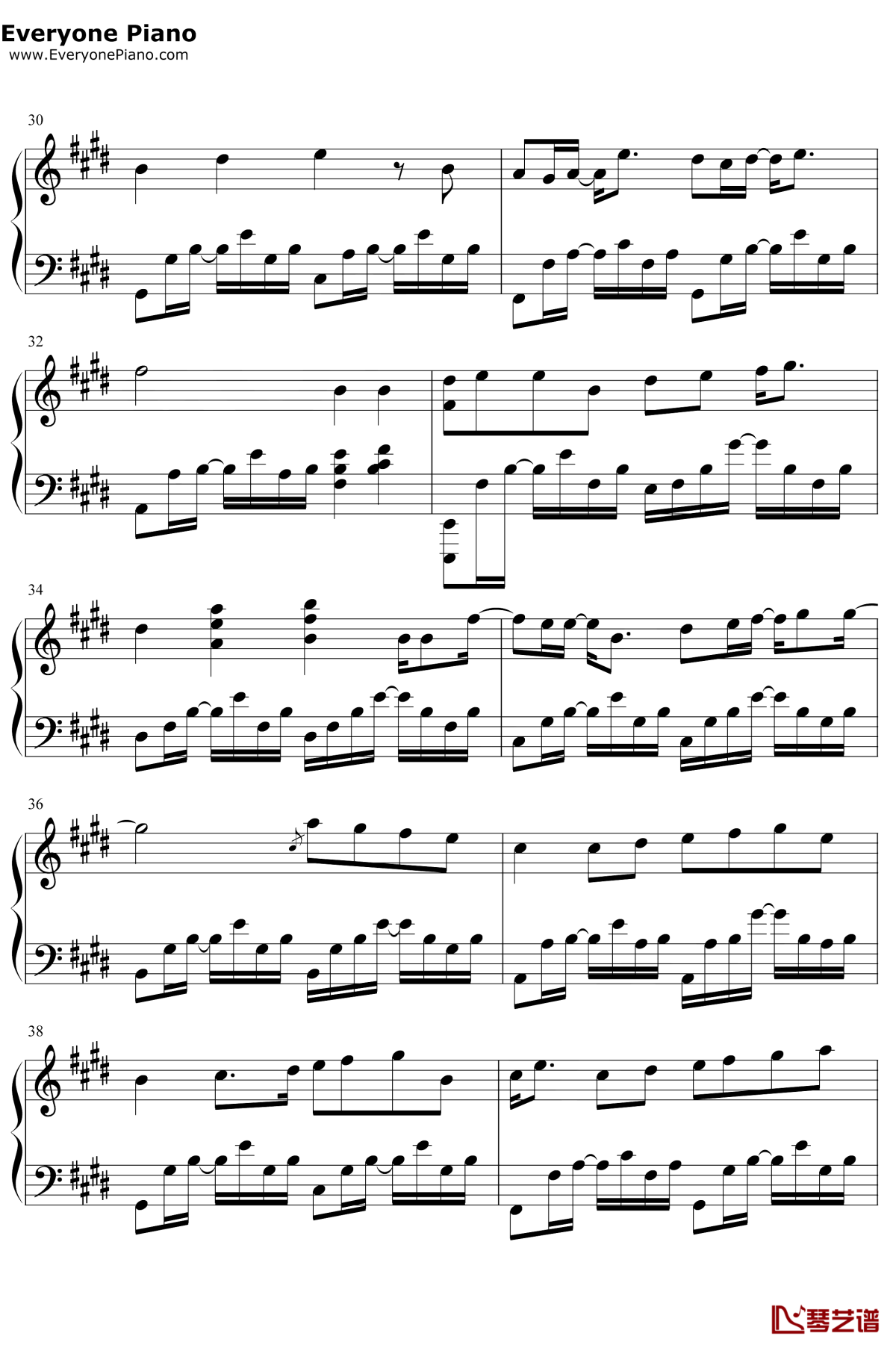 对的时间点钢琴谱4-林俊杰