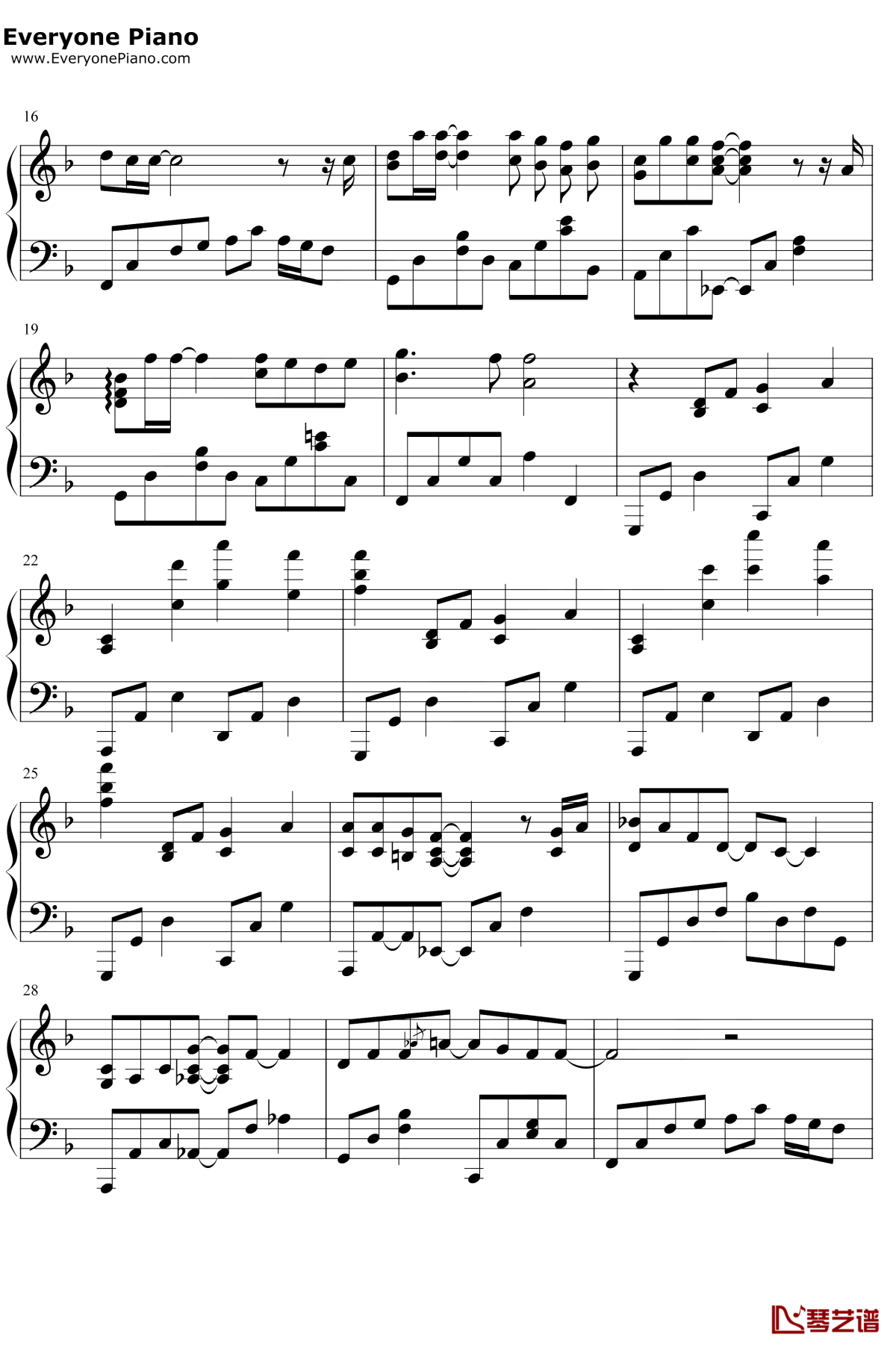 华生钢琴谱2-陈绮贞