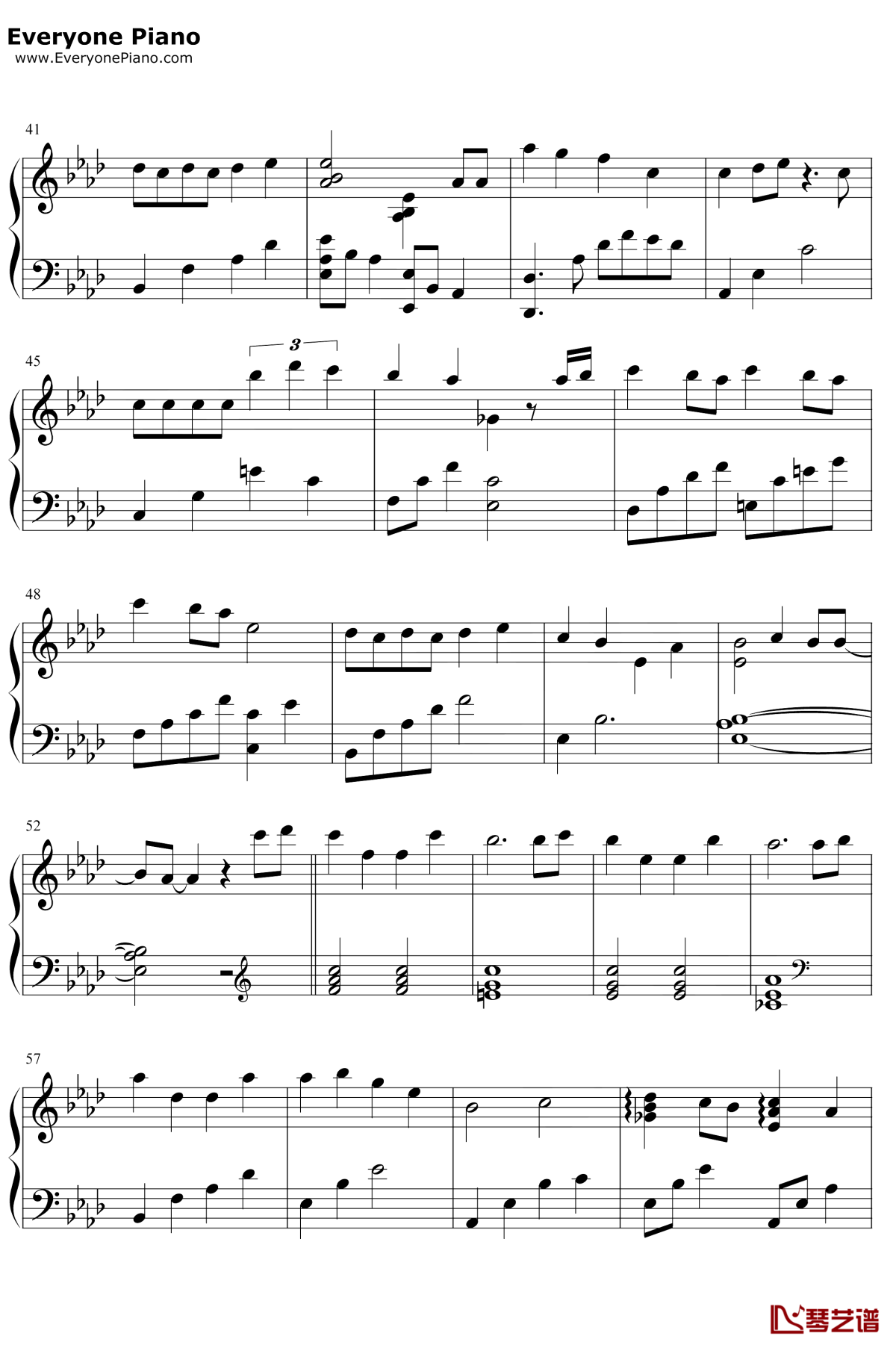 有个爱你的人不容易钢琴谱3-那英